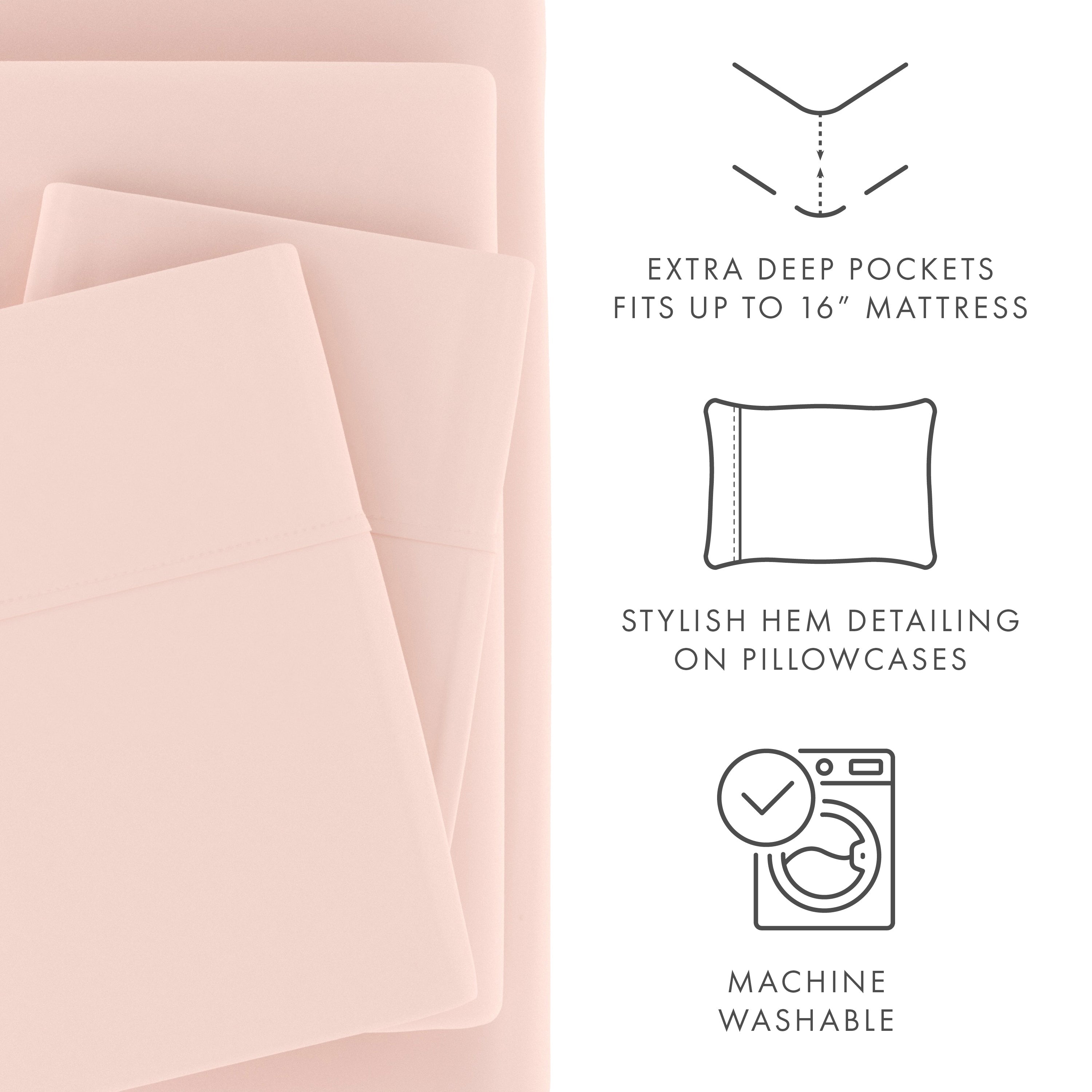 4-Piece Essential Spring Sheet Set - Soft & Breathable Bedding for All Seasons - Perfect for Home, Hotel, and Guest Room Comfort