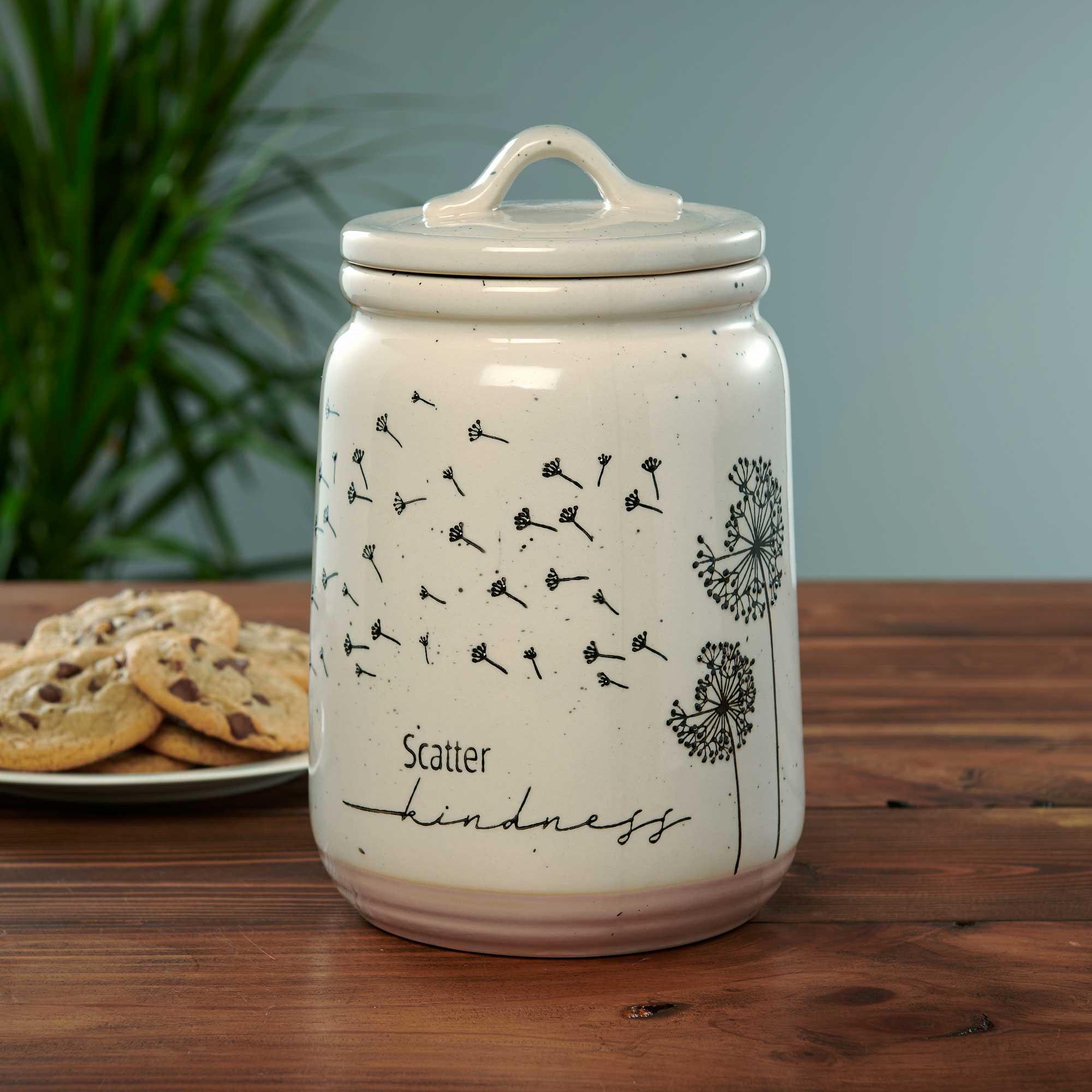 Dandelion Dreams Ceramic Canister Set - Airtight Food Storage Container for Kitchen Pantry Organization | Perfect for Flour, Sugar, Coffee & Dry Goods