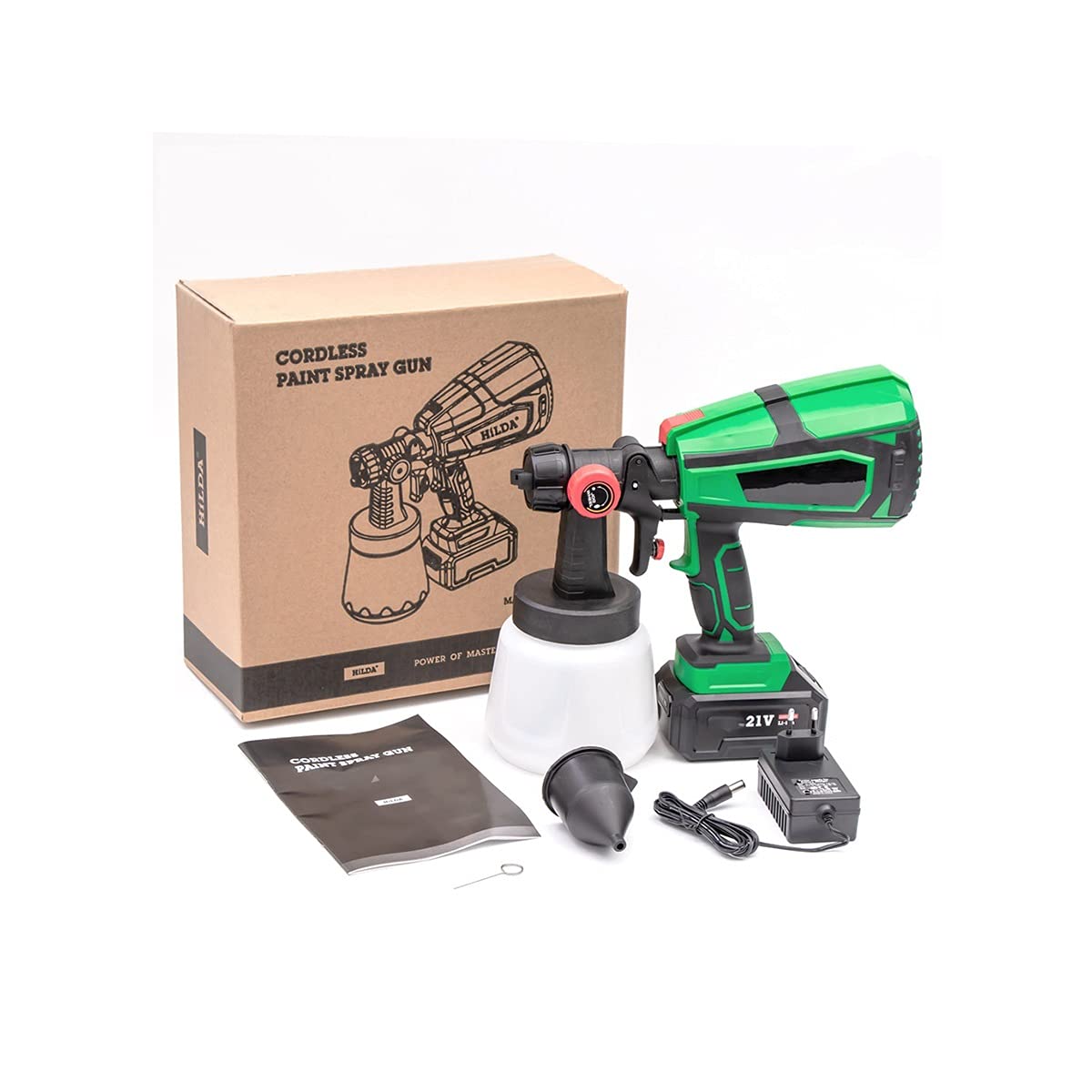 XuuSHA 21V High Power Electric Spray Gun - Double Action Paint Sprayer for Home & DIY Projects - Perfect for Walls, Furniture, and Nail Art Painting