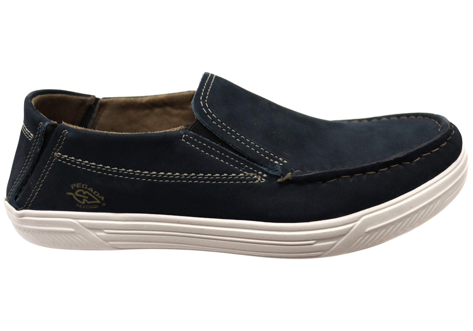 Pegada Rye Men's Comfortable Slip-On Casual Shoes | Genuine Brazilian Leather Loafers for Walking, Office & Travel | Breathable & Lightweight