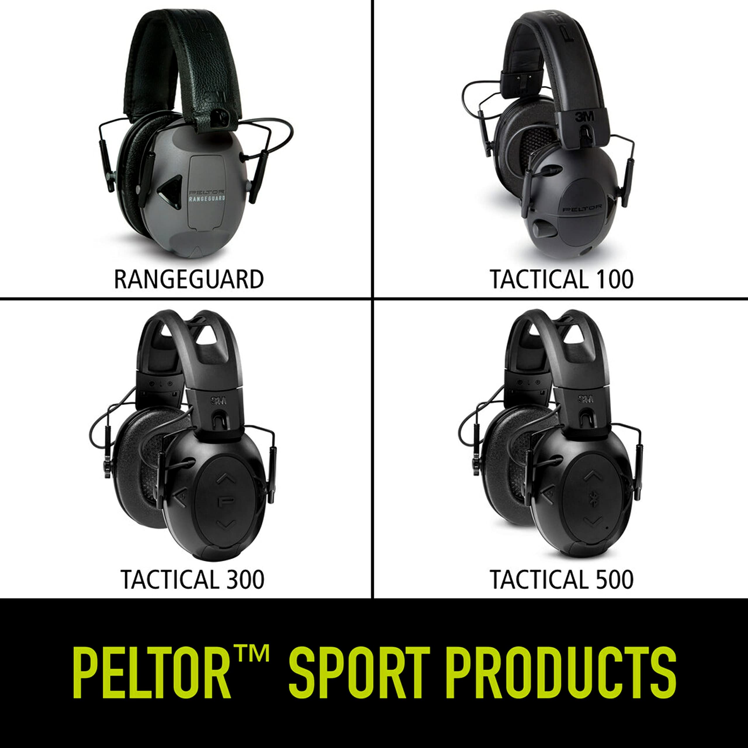 3M Peltor Sport Tactical 500 Smart Electronic Hearing Protector with Disposable Earplugs - Shooting Range, Hunting & Outdoor Noise Protection Gear