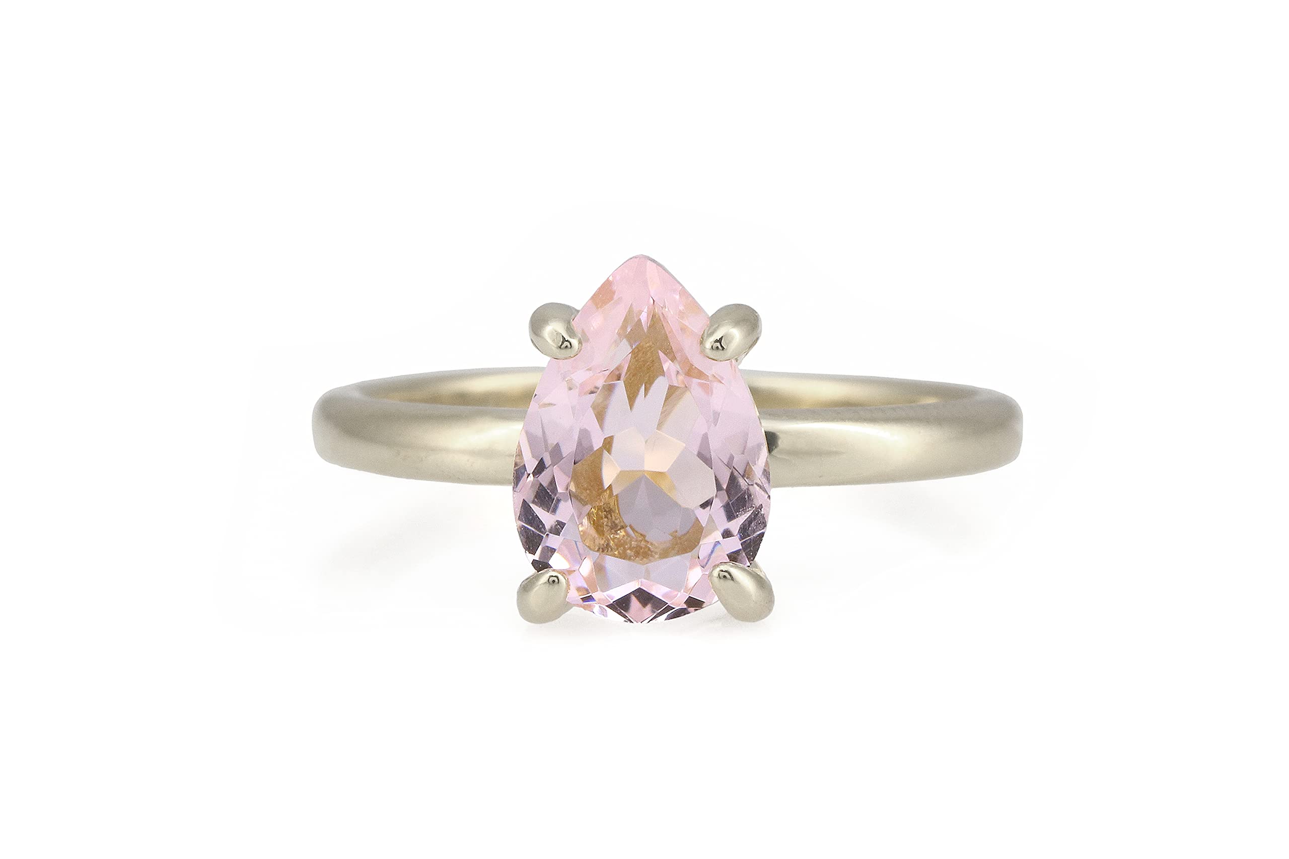 14K Gold Rose Quartz Pear Engagement Ring for Women - Promise & Love Rings, Gift Box Included - Perfect for Proposals, Anniversaries & Special Occasions