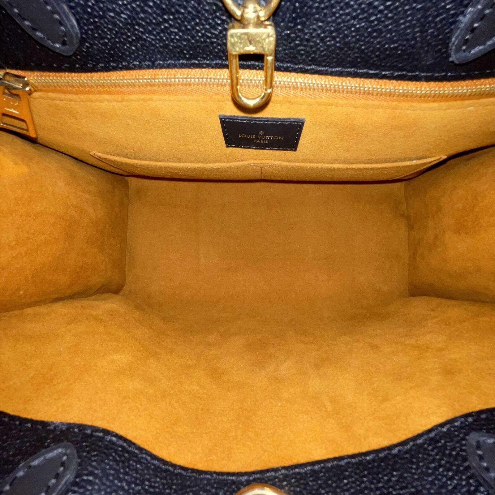 Louis Vuitton OnTheGo MM Empreinte Black Leather Tote Bag with Top Handle & Shoulder Strap - Luxury Designer Handbag for Women, Perfect for Work, Travel & Everyday Use