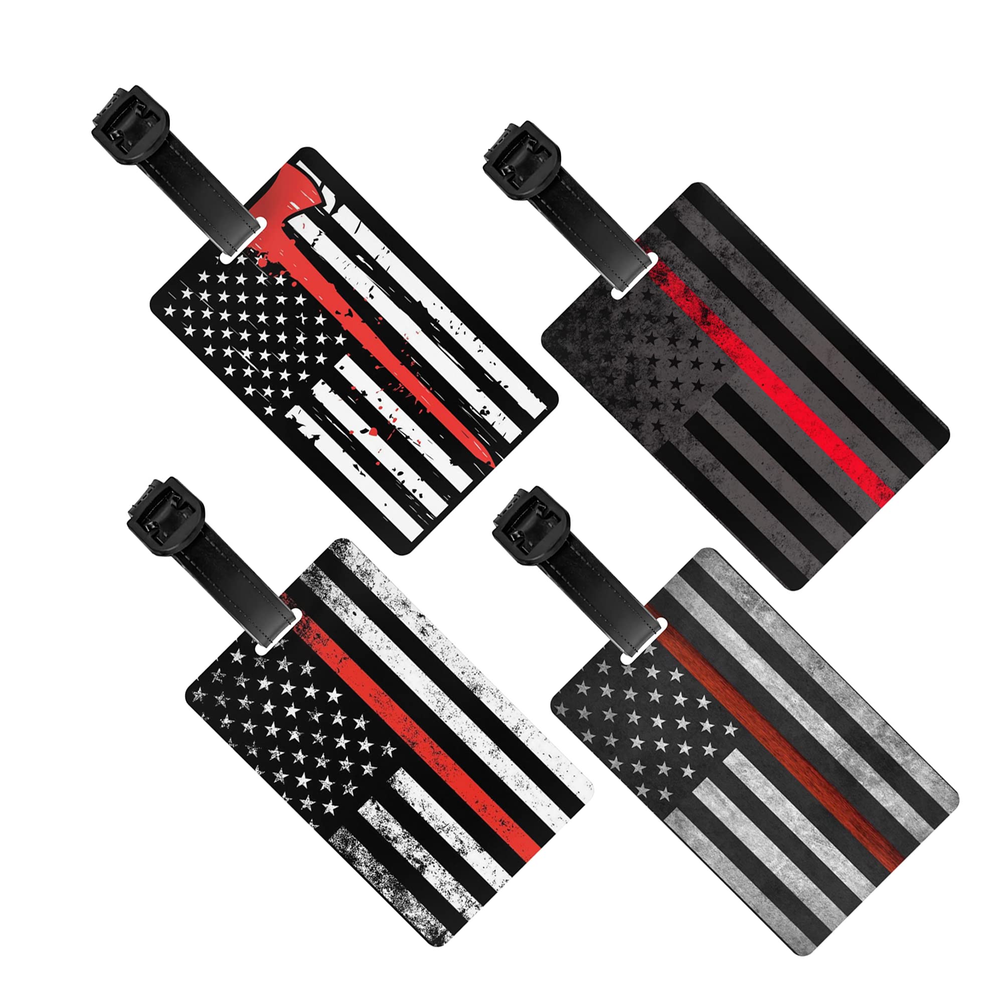 4-Pack Durable PVC Luggage Tags with ID Card Holder - Waterproof Suitcase Labels for Travel, Men, Women & Kids - Perfect for Airports, Cruises & Business Trips