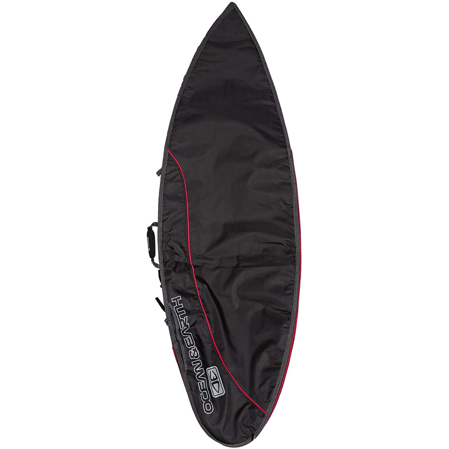 Ocean & Earth Aircon Black/Red Shortboard Board Bag - Waterproof Surfboard Cover for 1 Board (22.5