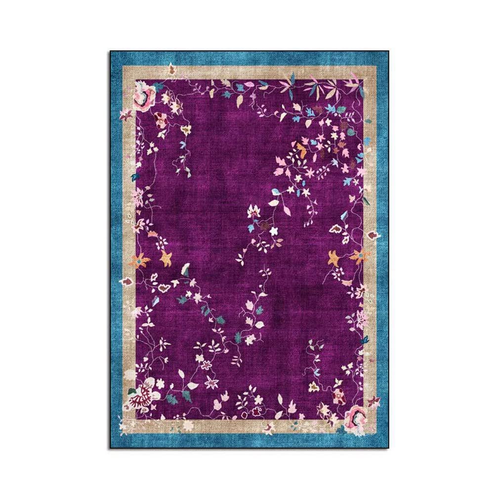 LIKETN 5'x7' Retro Floral Area Rug - Non-Slip Abstract Geometric Design Indoor/Outdoor Carpet for Living Room, Bedroom, Bathroom & Door Mat | Luxury Home Décor & Creativity Runner Rugs