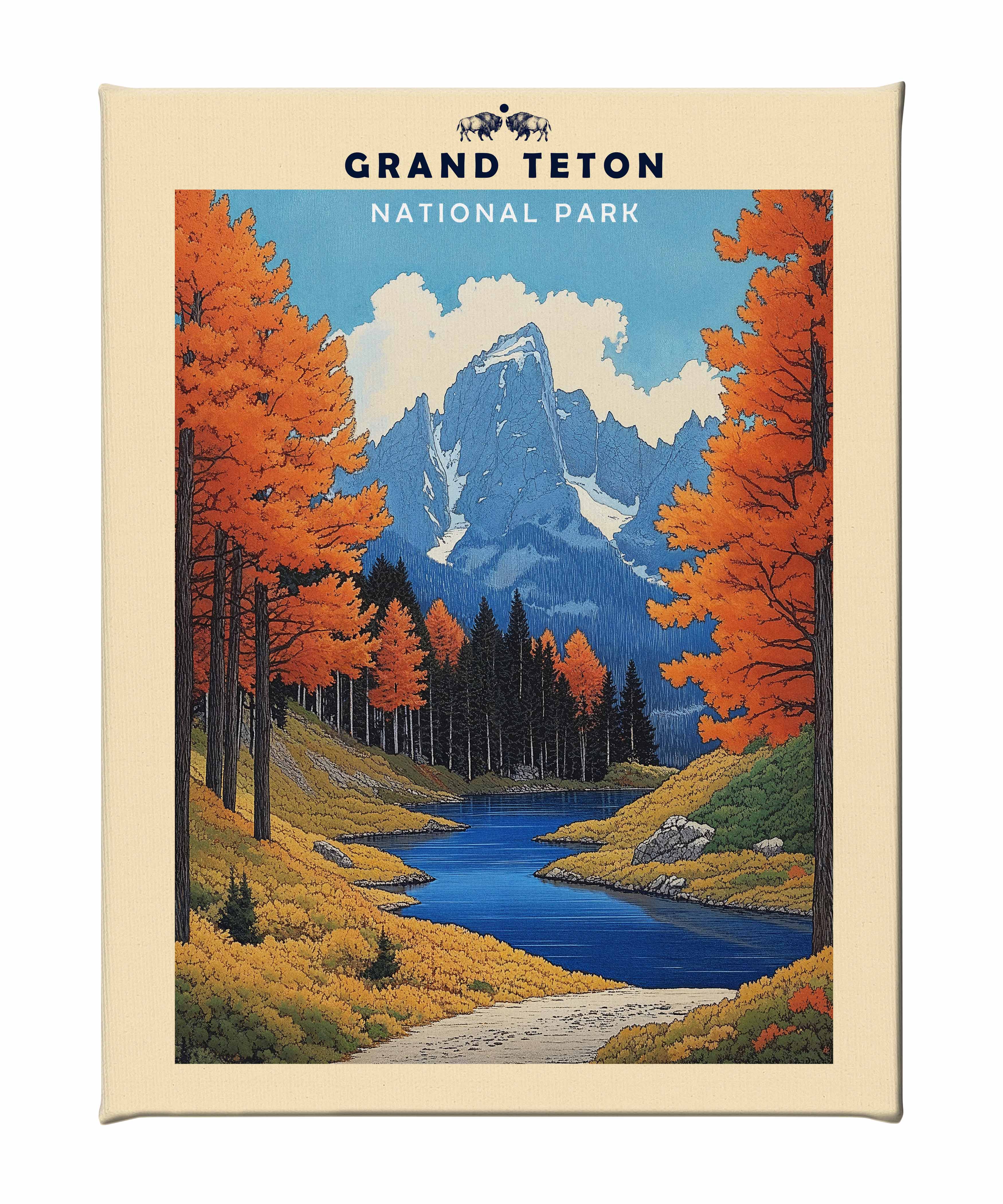 Grand Teton National Park Landscape Gallery Wrapped Canvas Wall Art - Perfect for Living Room, Bedroom & Office Decor
