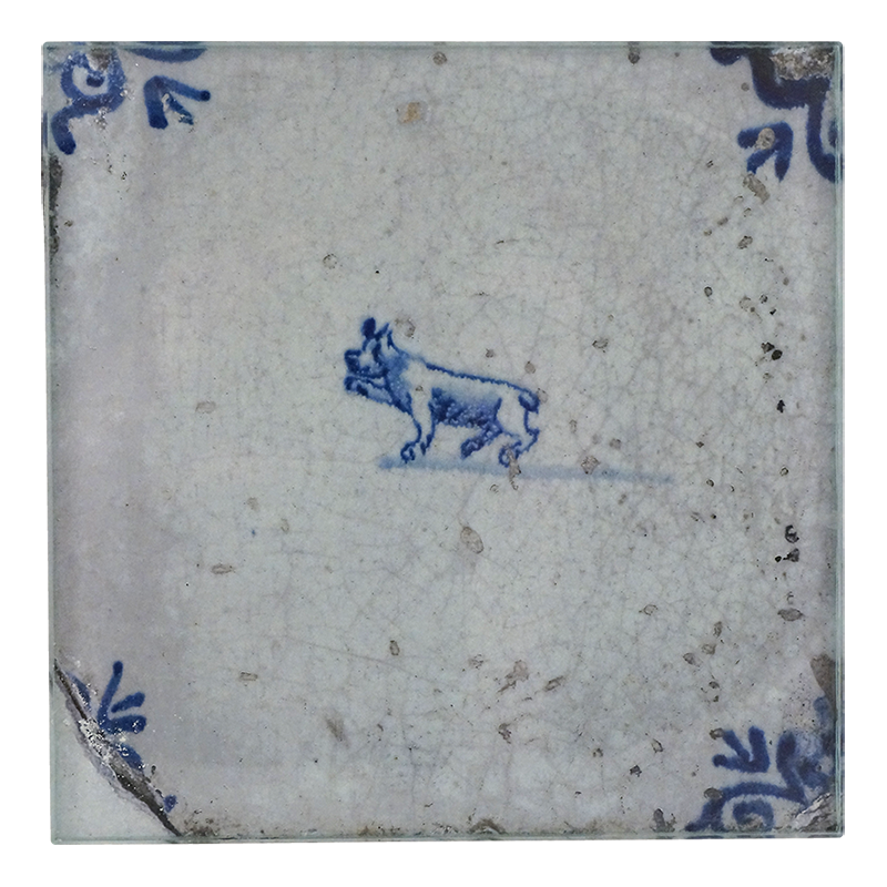Hand-Painted Delft Blue Ceramic Tiles - Dutch Inspired Dog Design - Perfect for Kitchen Backsplash, Bathroom Decor & Pet Lover Gifts