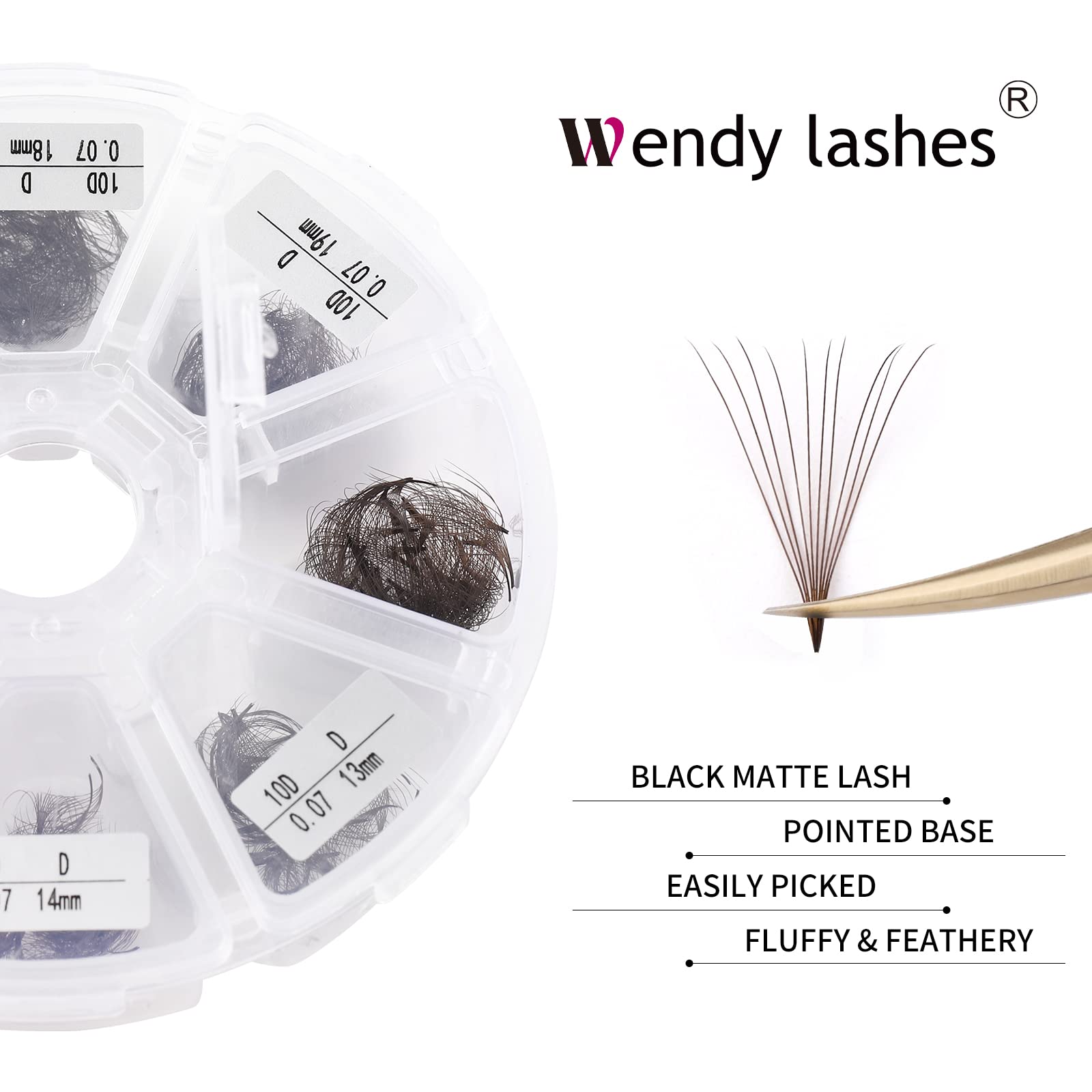Premium 500PCS Brown Eyelash Extensions - 10D Volume Fans, 0.07mm C/D Curl, 13-20mm Mixed Length - Handmade Fluffy Lashes for Natural Look | Perfect for Salon Professionals, Bridal Makeup & Daily Wear