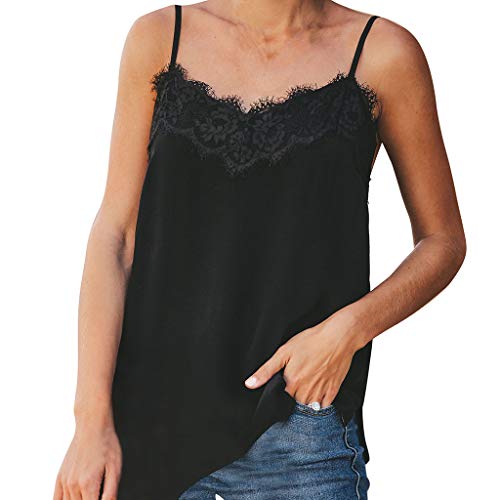 Stylish Women's V-Neck Eyelash Lace Camisole - Sleeveless Lace Tank Top Blouse for Summer, Date Night & Layering
