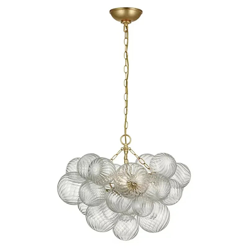 Tammy 24-Inch Round Glass Ball Chandelier - Modern Crystal Ceiling Light Fixture for Dining Room, Bedroom, or Living Room Decor
