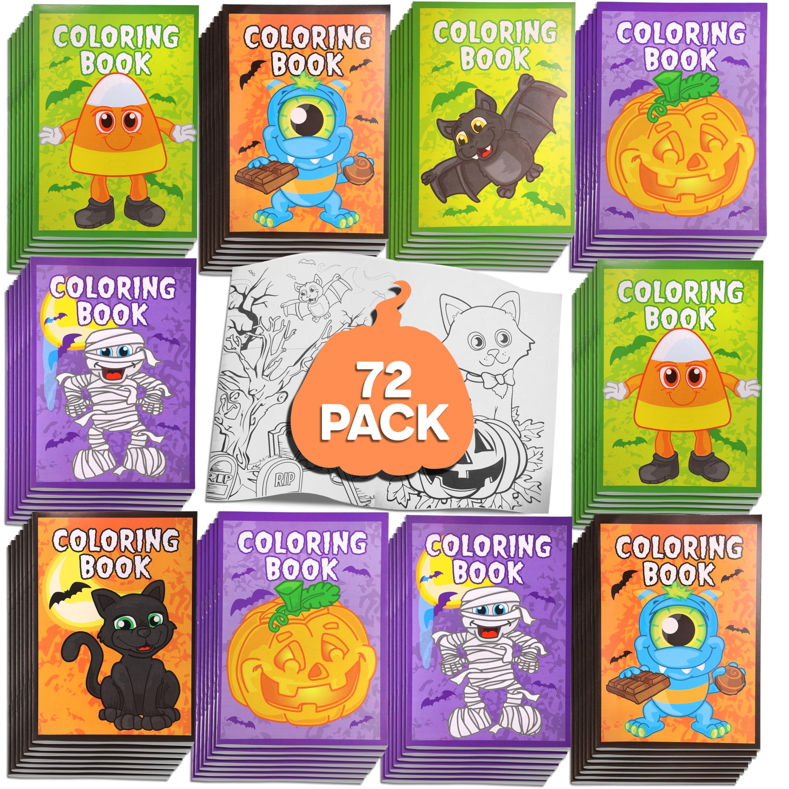Halloween Coloring Books for Kids - 12 Pack Mini Halloween Activity Books (5