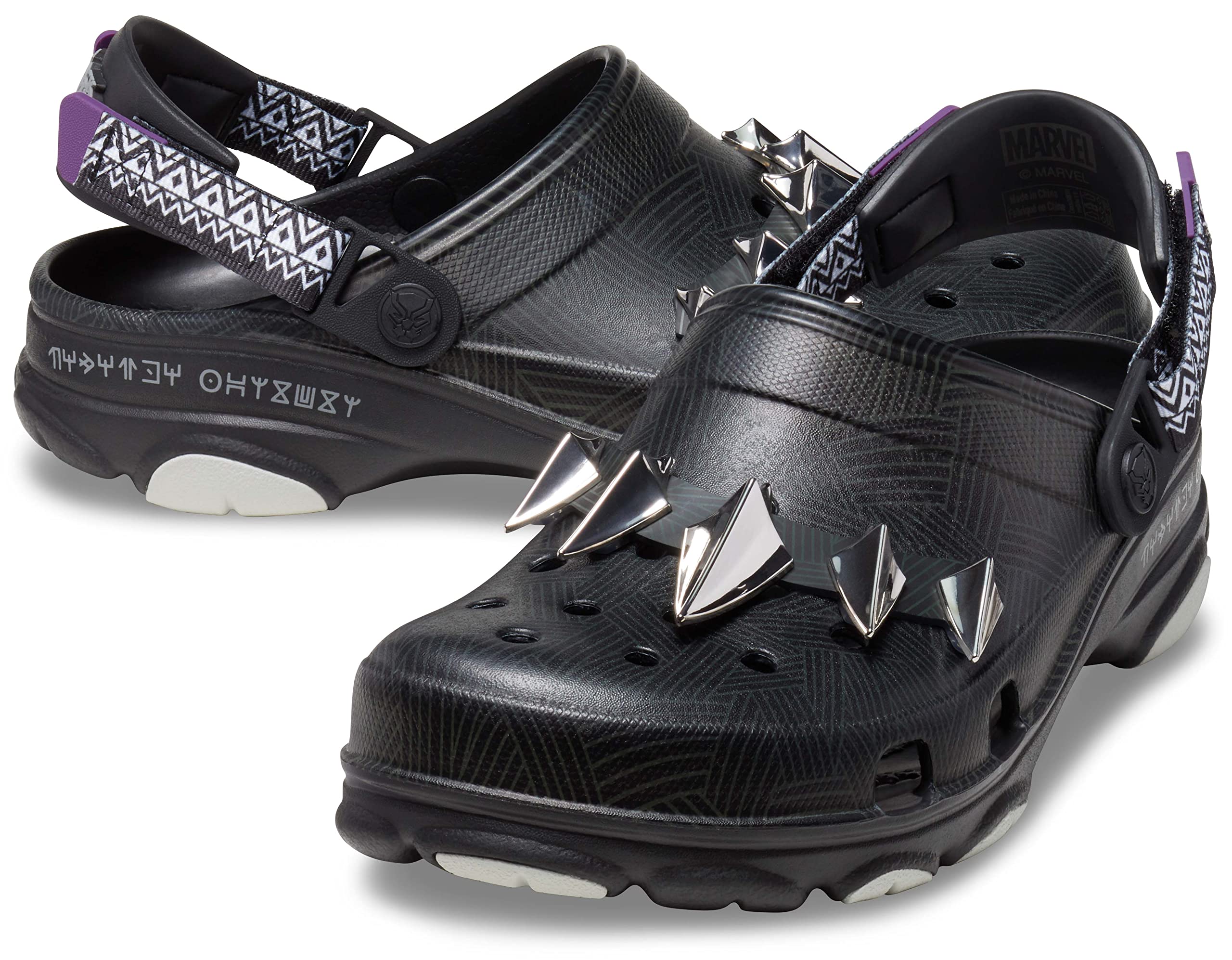 Crocs Unisex-Adult Classic All-Terrain Clogs | Black Panther Print | Waterproof & Comfortable Slip-On Shoes for Men & Women | Perfect for Outdoor, Beach, and Casual Wear