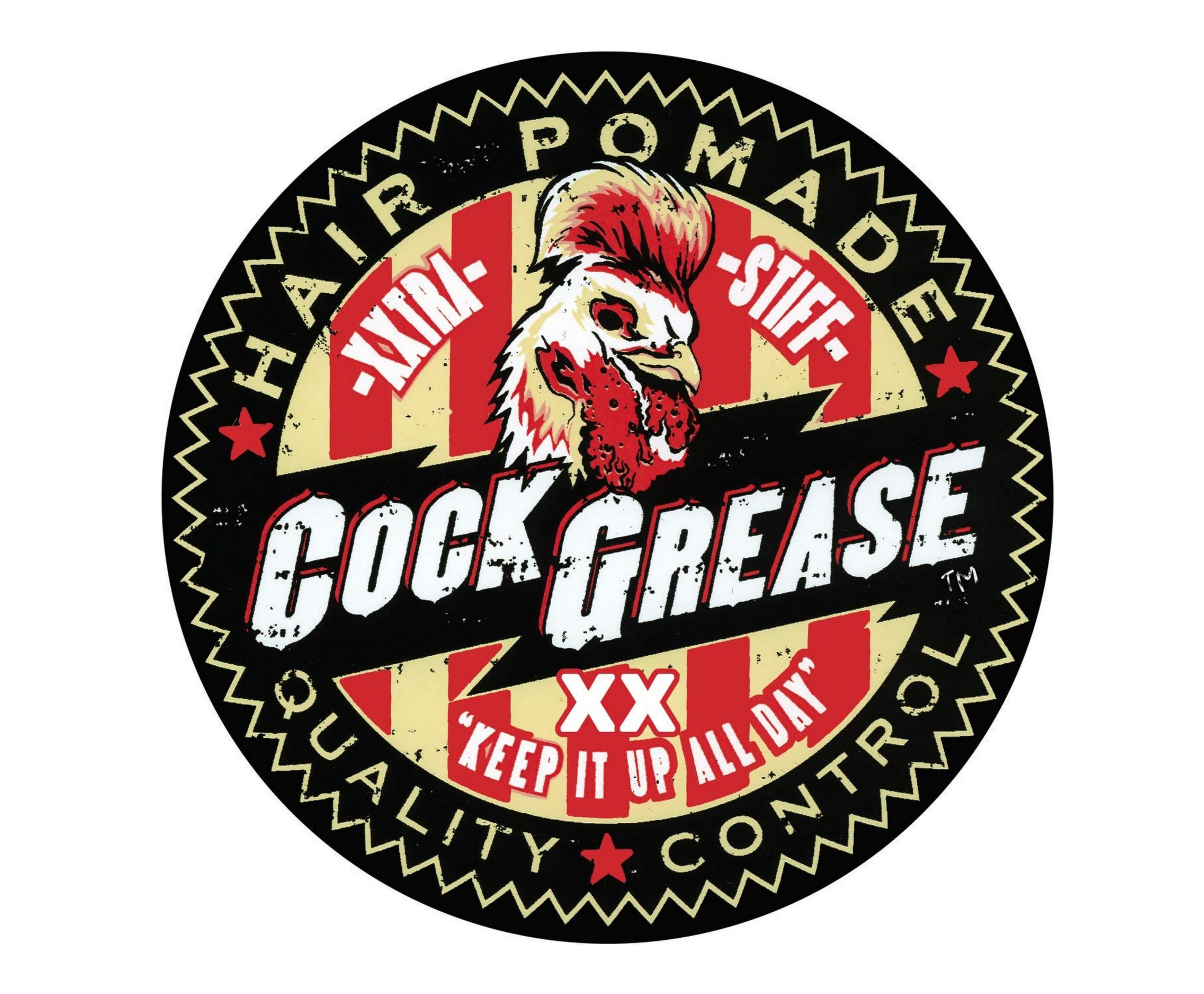COCK GREASE Hair Pomade - XXTRA Stiff Hold, All-Day Long-Lasting Style with Light Shine - 3.8 oz/108g - Perfect for Men's Grooming, Styling, and Professional Looks