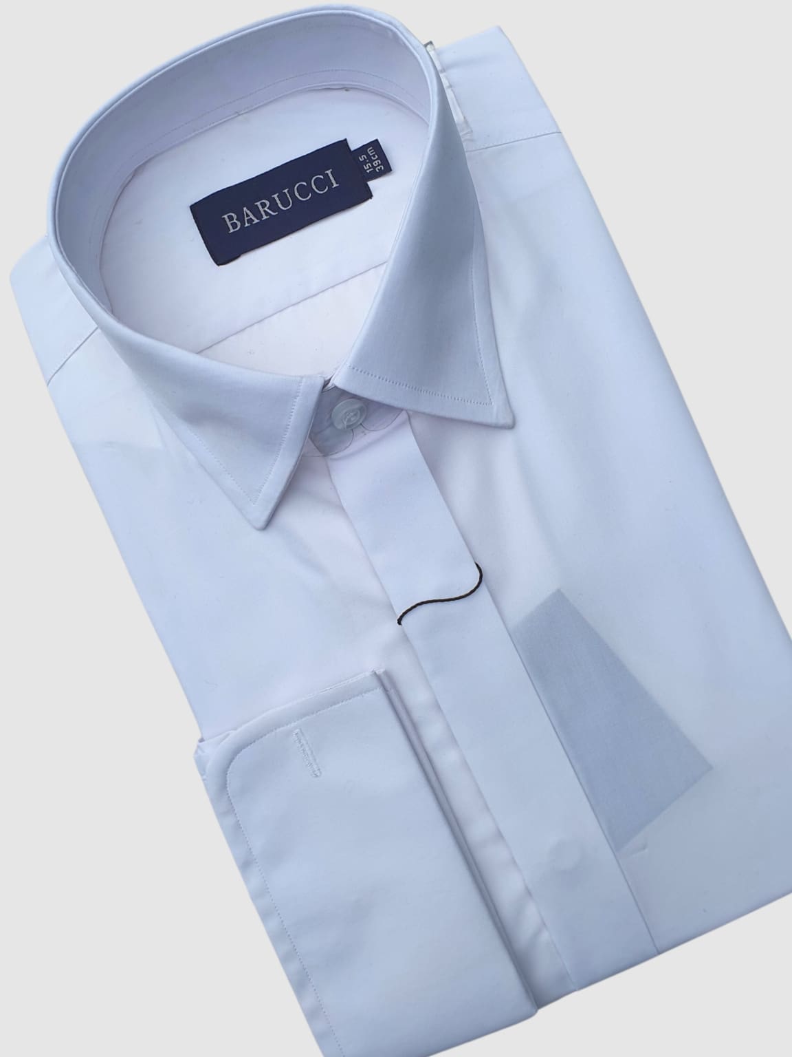Barucci Men's White Double Cuff Slim Fit Formal Dress Shirt for Business, Office & Wedding Occasions