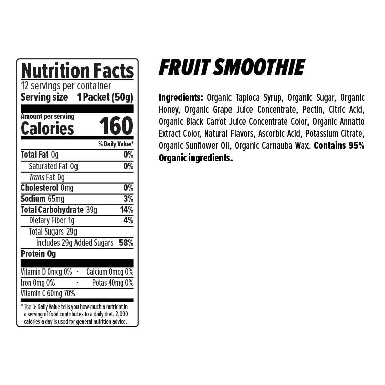 Delicious Fruit Smoothie Chews - Healthy Vegan Gummy Snacks for Kids & Adults - Perfect for On-the-Go Energy, Lunchboxes & Post-Workout Recovery