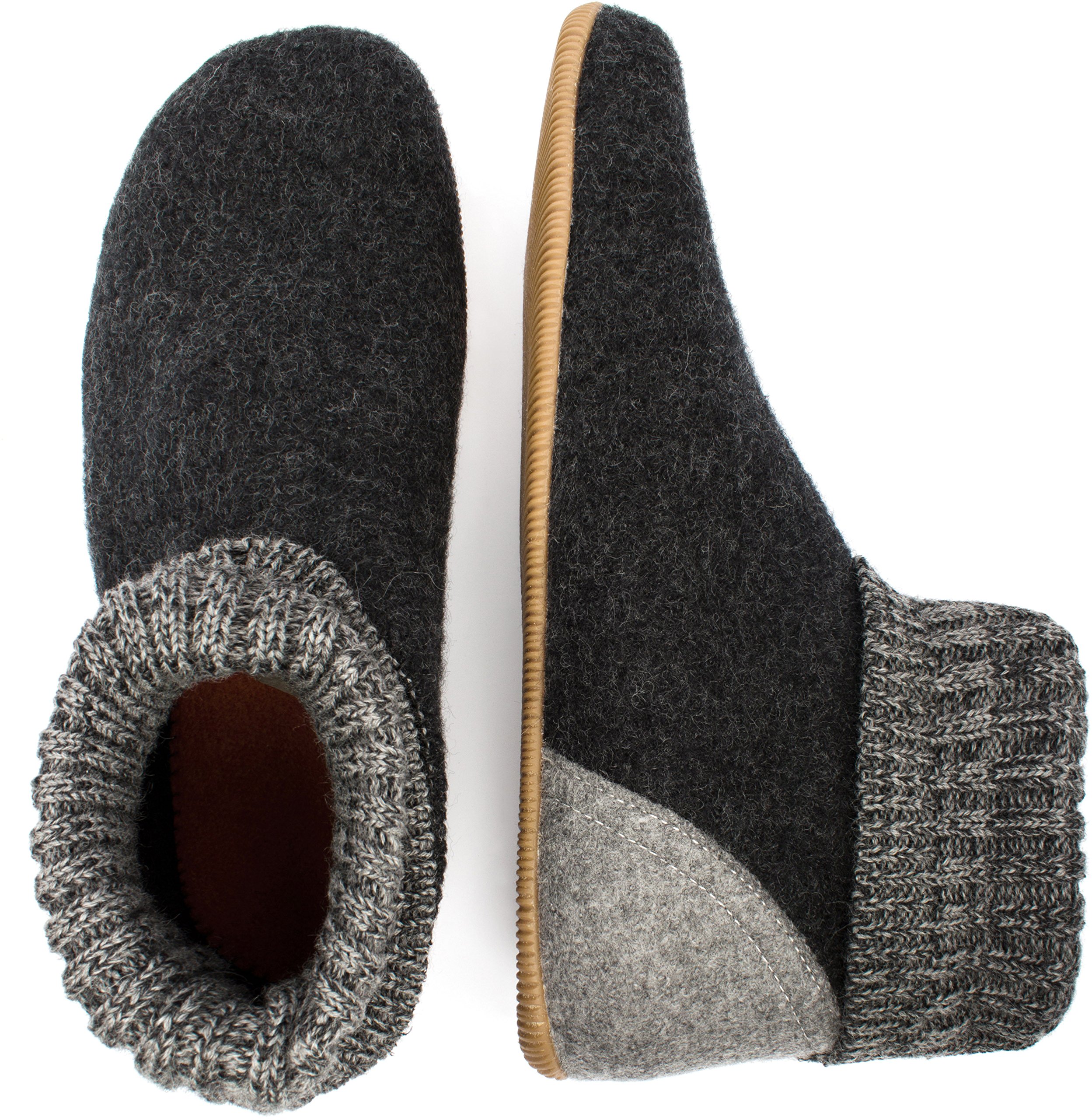 Giesswein Women's Wildpoldsried Hi-Top Slippers - Cozy Grey (Anthrazit) Wool Shoes, Size 7.5 UK - Perfect for Indoor Comfort & Winter Warmth at Home