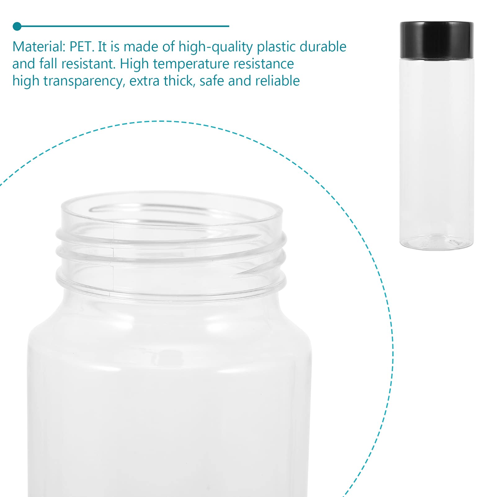Eco-Friendly Cabilock Mini Juice & Water Bottles - Reusable Glass & Plastic Drink Containers with Lids for Kids, Travel, Gym, and School | BPA-Free, Leak-Proof, Portable Beverage Storage