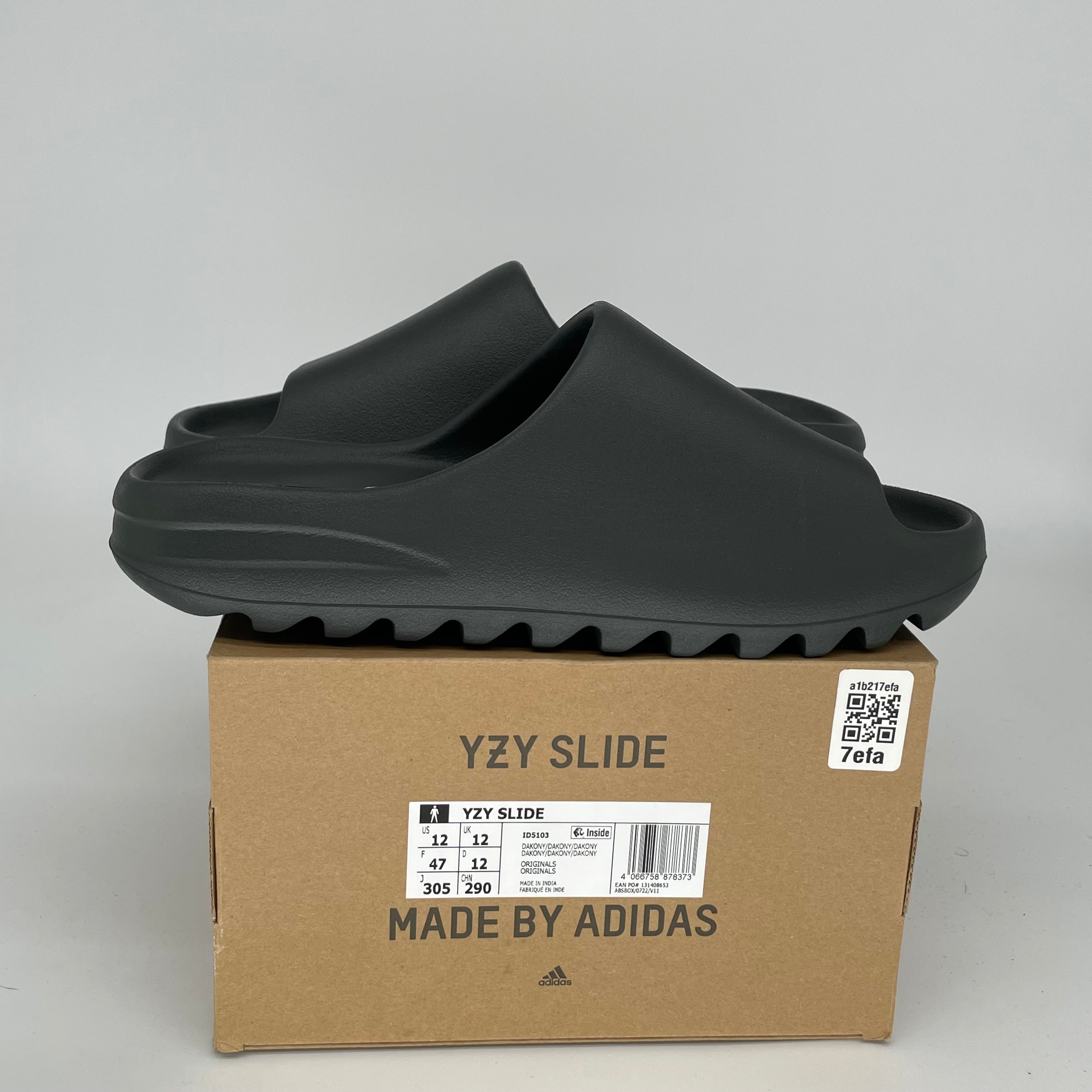 Adidas Yeezy Slide Dark Onyx - Men's Size 12 [ID5103] | Comfortable Slides for Home, Pool & Beach Wear