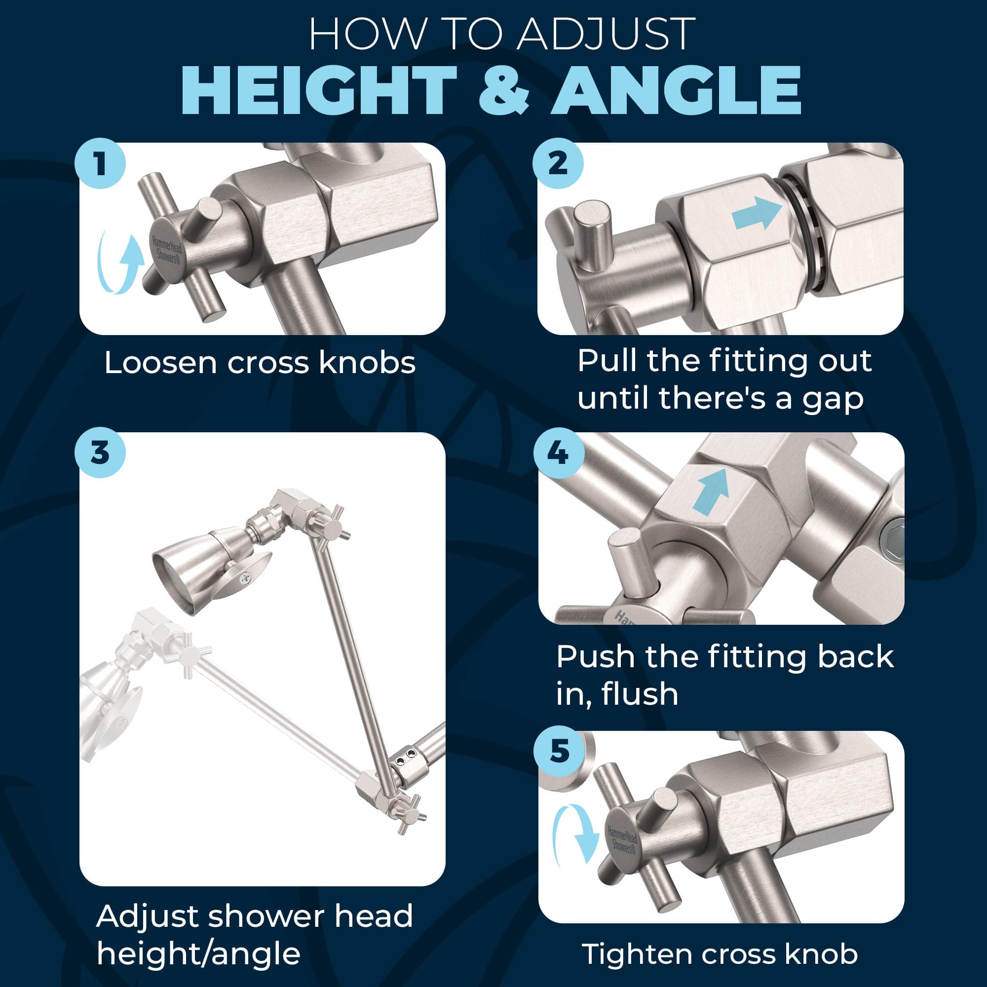 Premium All-Metal 2 Inch High Pressure Shower Head with Adjustable Shower Arm - 2.5 GPM Flow Rate - Perfect for Bathroom, Spa & RV Use - Water Saving & Massage Function
