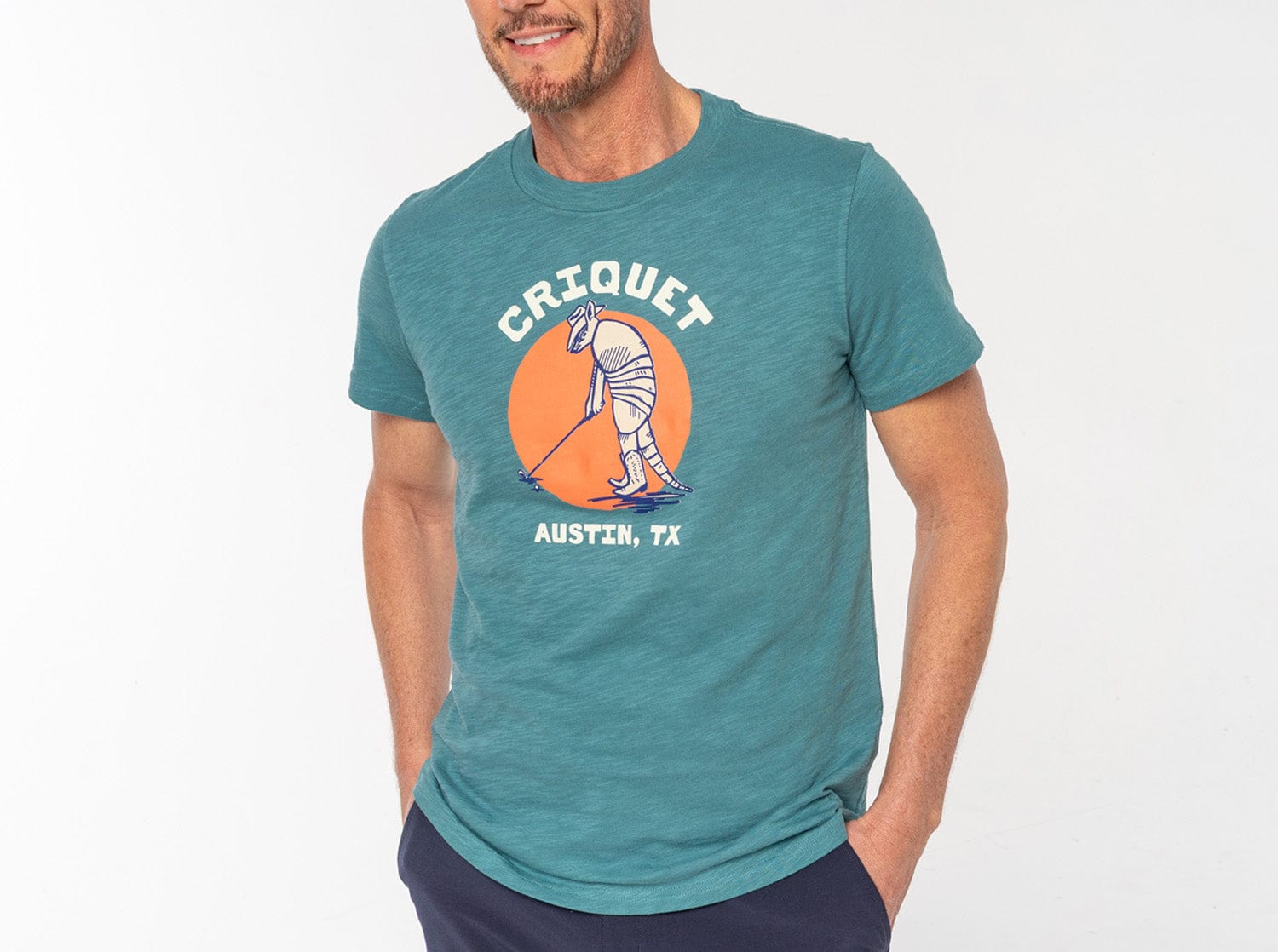 Slub Graphic T-Shirt with Golfing Armadillo Design - Comfortable Cotton Tee for Men & Women | Perfect for Casual Wear, Golf Outings & Everyday Fashion