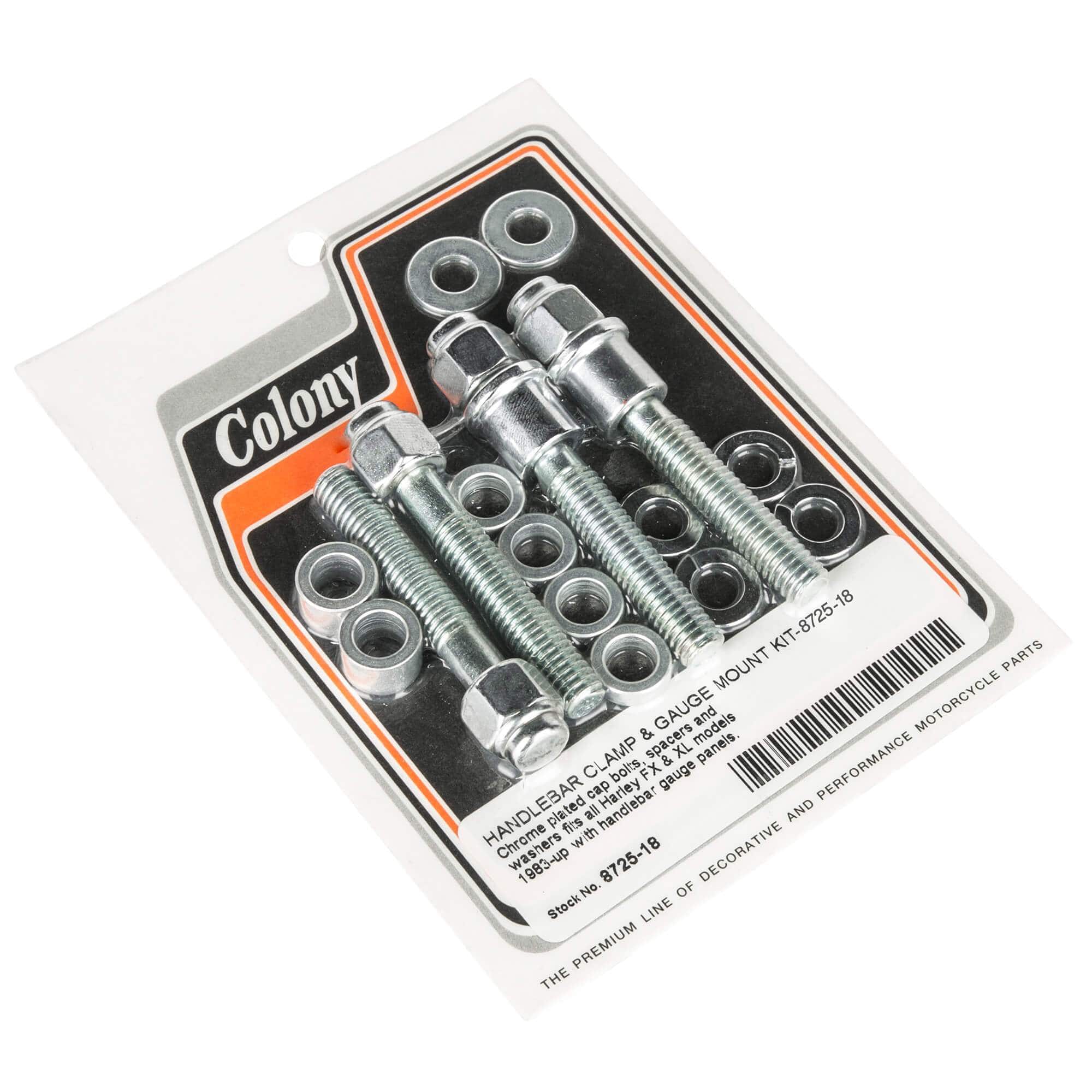 Harley Davidson FX/XL 18 Handlebar Clamp Mount Kit with Chrome Plated Cap Bolts (1983 & Up) - Perfect for Motorcycle Customization & Repair