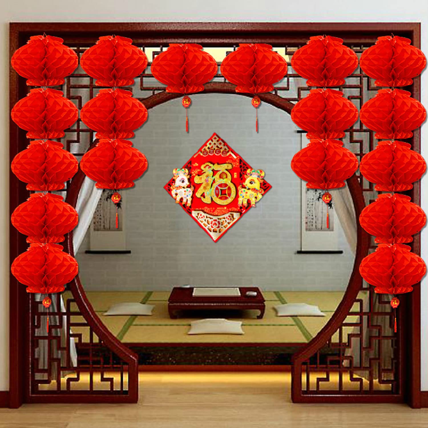 30 Pieces 10-Inch Red Chinese Lanterns - Traditional Lunar New Year Decorations for Spring Festival, Lantern Festival, Wedding & Party Decor | Perfect for Home, Garden, Restaurant & Event Decorations