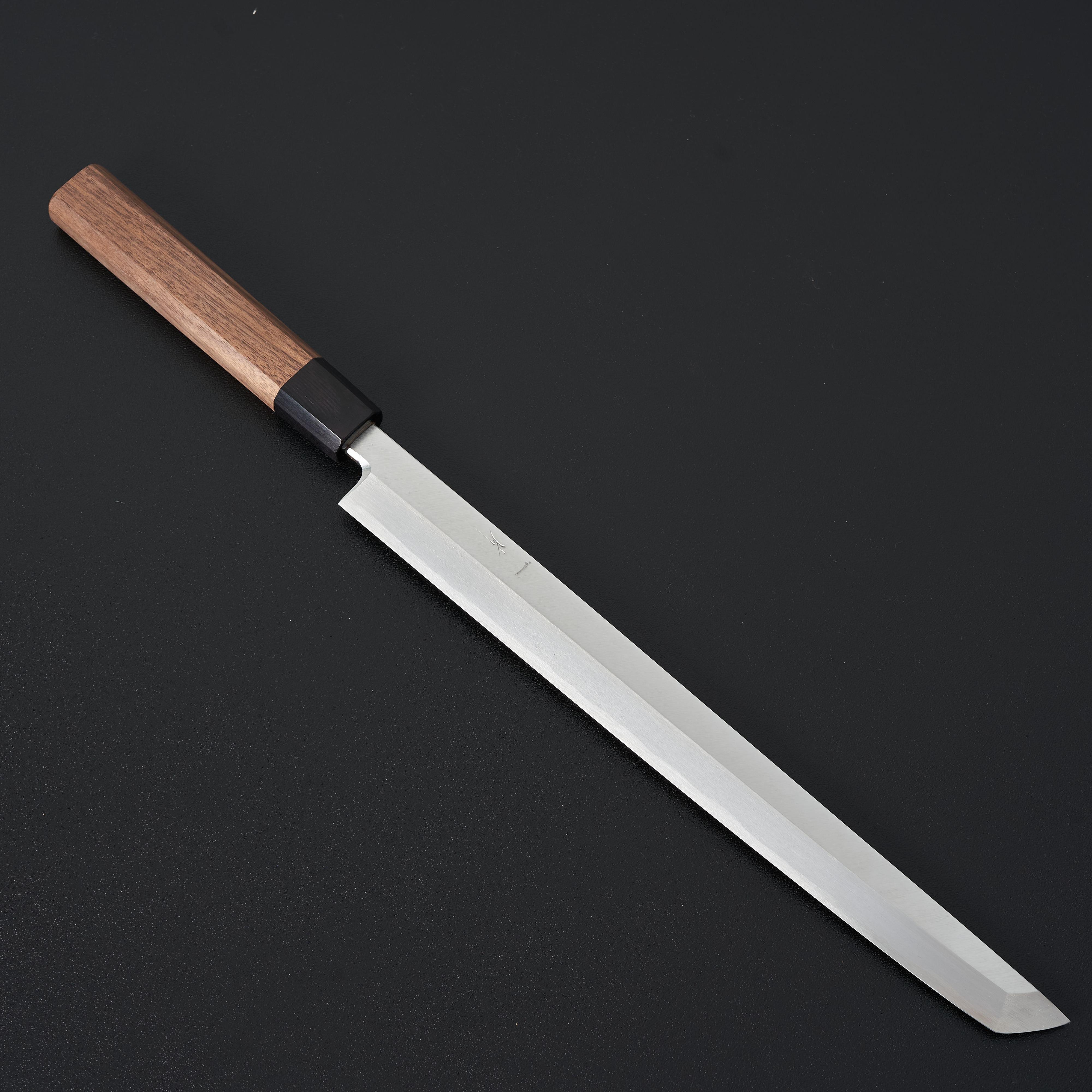 Hitohira Kikuchiyo Manzo White #3 Sakimaru Takobiki 300mm Japanese Sushi Knife with Walnut Handle & Saya - Premium Sashimi & Sushi Preparation Tool for Professional Chefs & Home Cooks