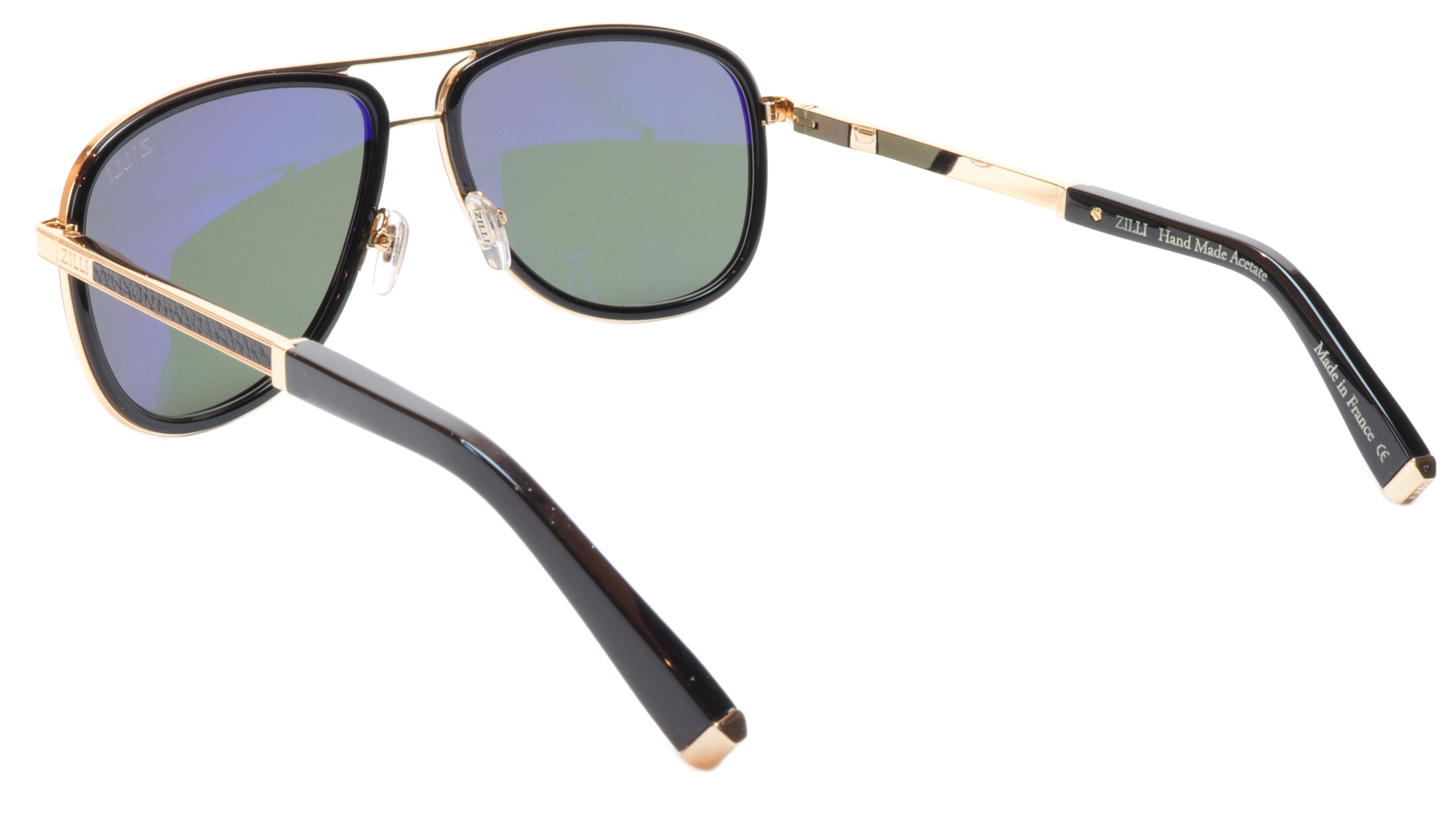 ZILLI Titanium Acetate Polarized Sunglasses - Luxury French Designer Shades ZI 65017 C01 with Leather Details | Perfect for Driving, Beach & Outdoor Fashion