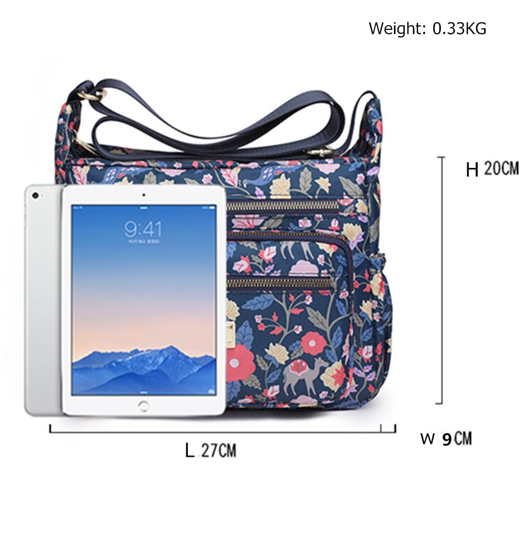 Waterproof Nylon Crossbody Bags for Women - Multi Pocket Shoulder Purse for Travel & Daily Use