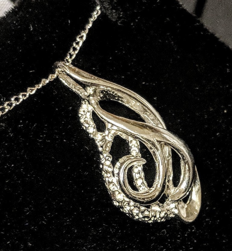 Free Form Pendant Necklace with 18 Inch Sterling Silver Chain - Handcrafted in USA | Perfect for Gifts, Anniversaries & Everyday Elegance
