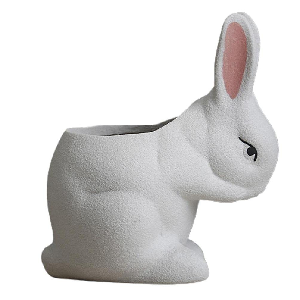 MAOSUO Cute Cartoon Rabbit Ceramic Succulent Planter - Bunny Shaped Flower Pot for Cactus, Small Plants & Home Decor | Perfect for Windowsill, Office Desk, Garden & Gift Giving