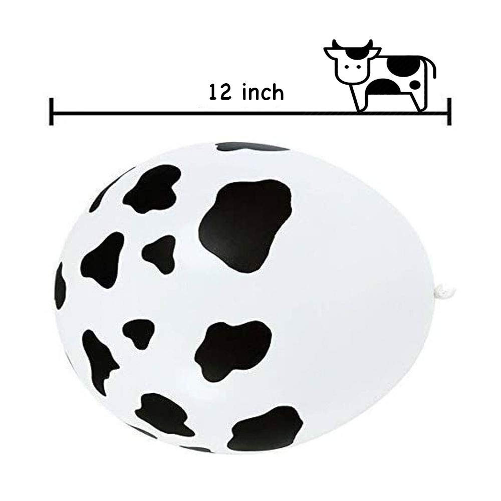100 PCS Cow Print Balloons - Funny Moo Design for Western Cowboy Theme Party Decorations, Birthday Party Favors & Supplies - Perfect for Farm Animal Birthday Parties, Cowboy Rodeo Events & Western Decor