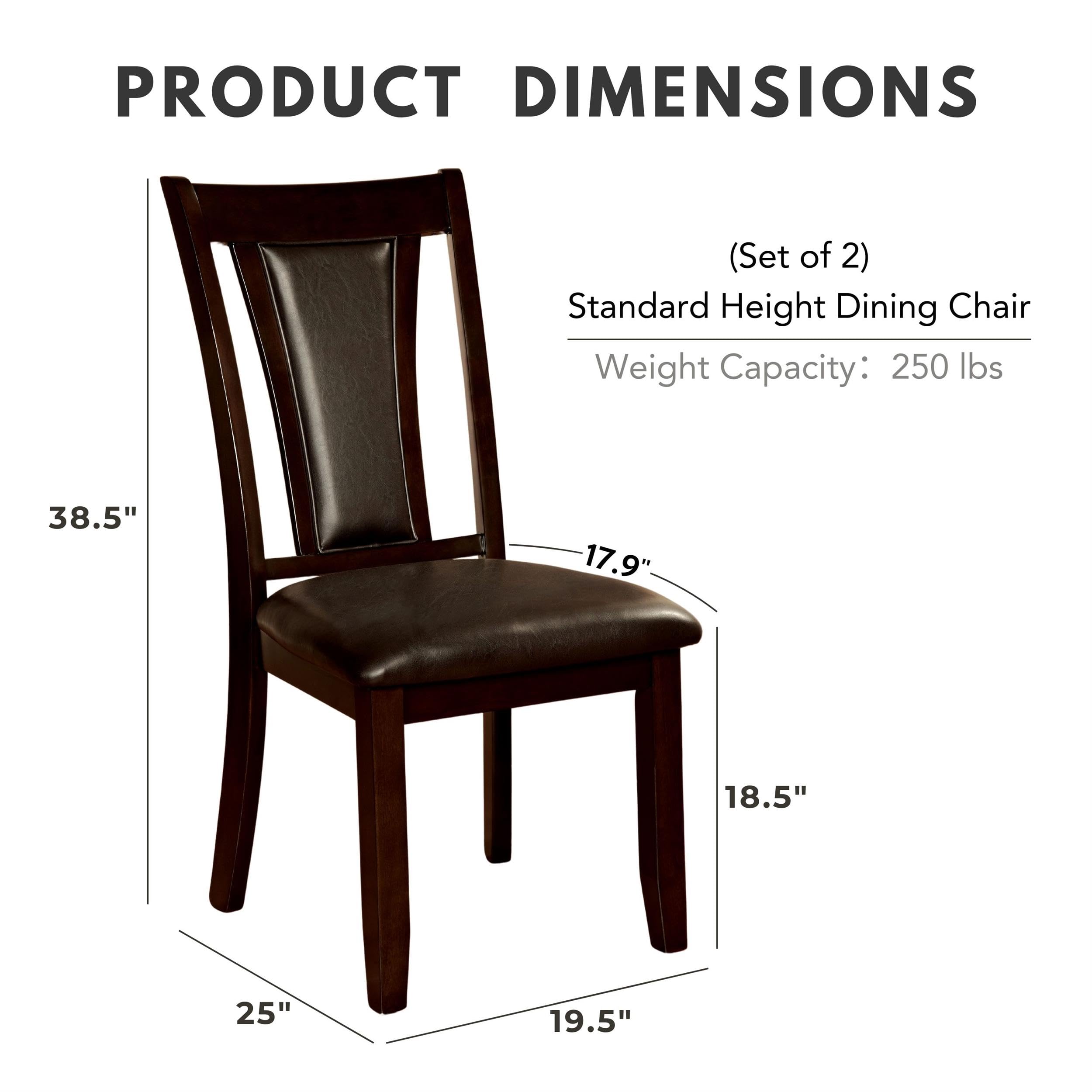 Furniture of America Dalcroze Modern Dining Chair Set of 2 - Ivory Fabric Upholstered Side Chairs for Kitchen, Dining Room, Breakfast Nook & Home Decor