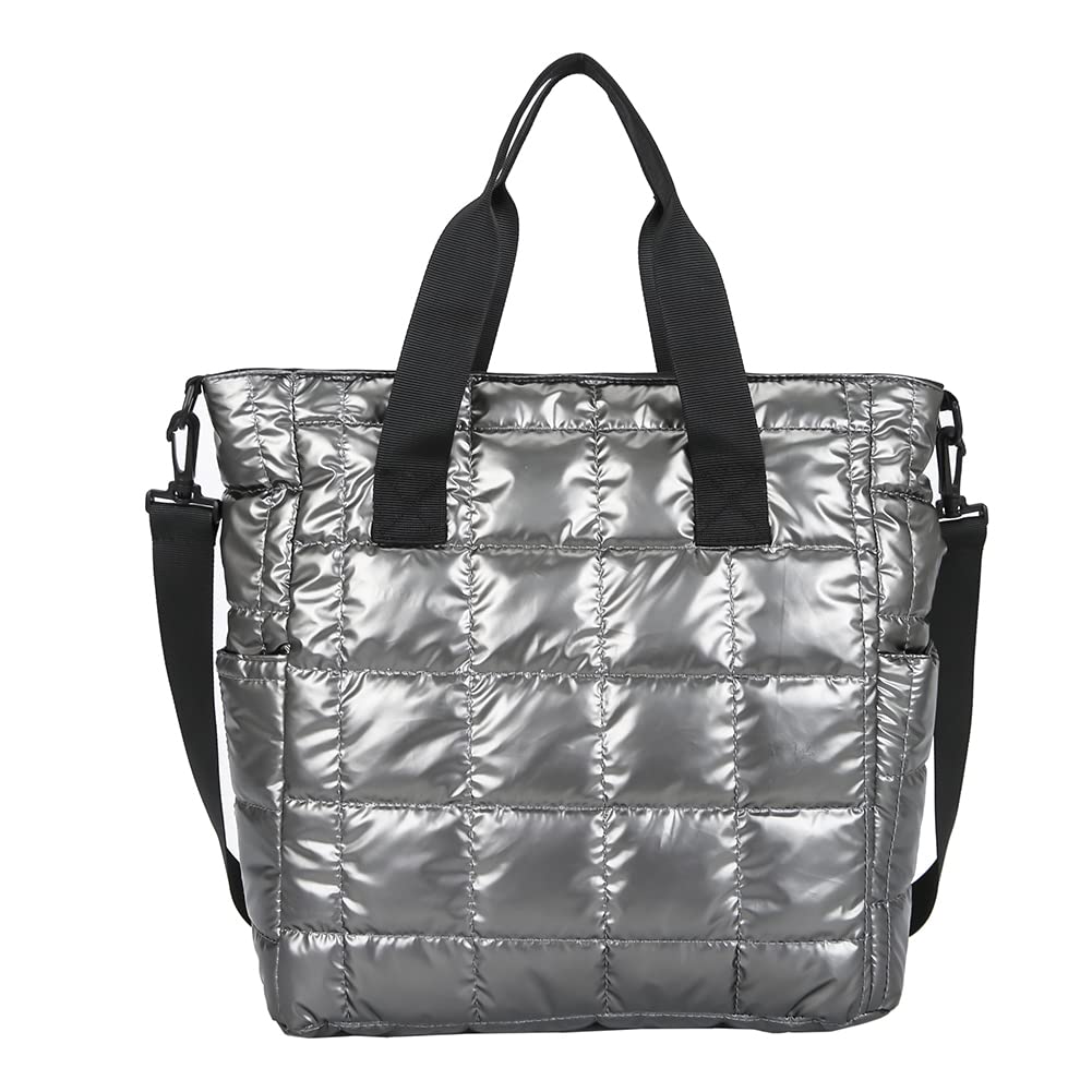 TIAASTAP Quilted Tote Bags for Women - Winter Waterproof Puffer Handbags, Large Nylon Padded Shoulder Bags for Travel, Shopping & Daily Use | Perfect for Work, Gym & Weekend Outings