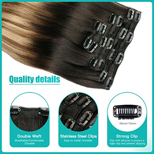 Premium Double Weft Clip-in Human Hair Extensions - 100% Remy Human Hair for Length & Volume | Perfect for Parties, Weddings & Everyday Styling