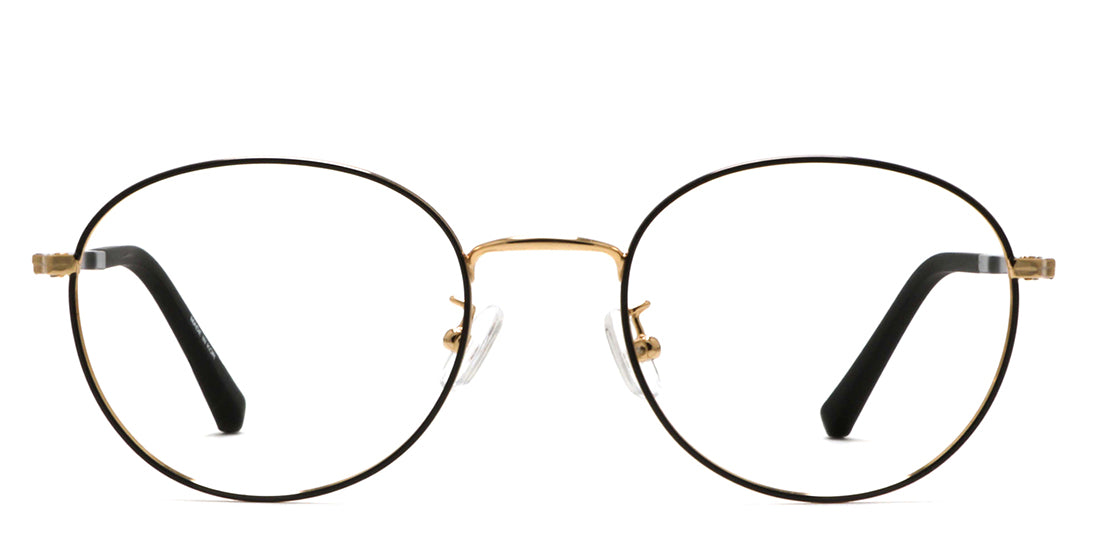 Elegant Gold Metal Plastic Round Reading Glasses 3168 - Stylish & Lightweight for Reading, Working, and Daily Use