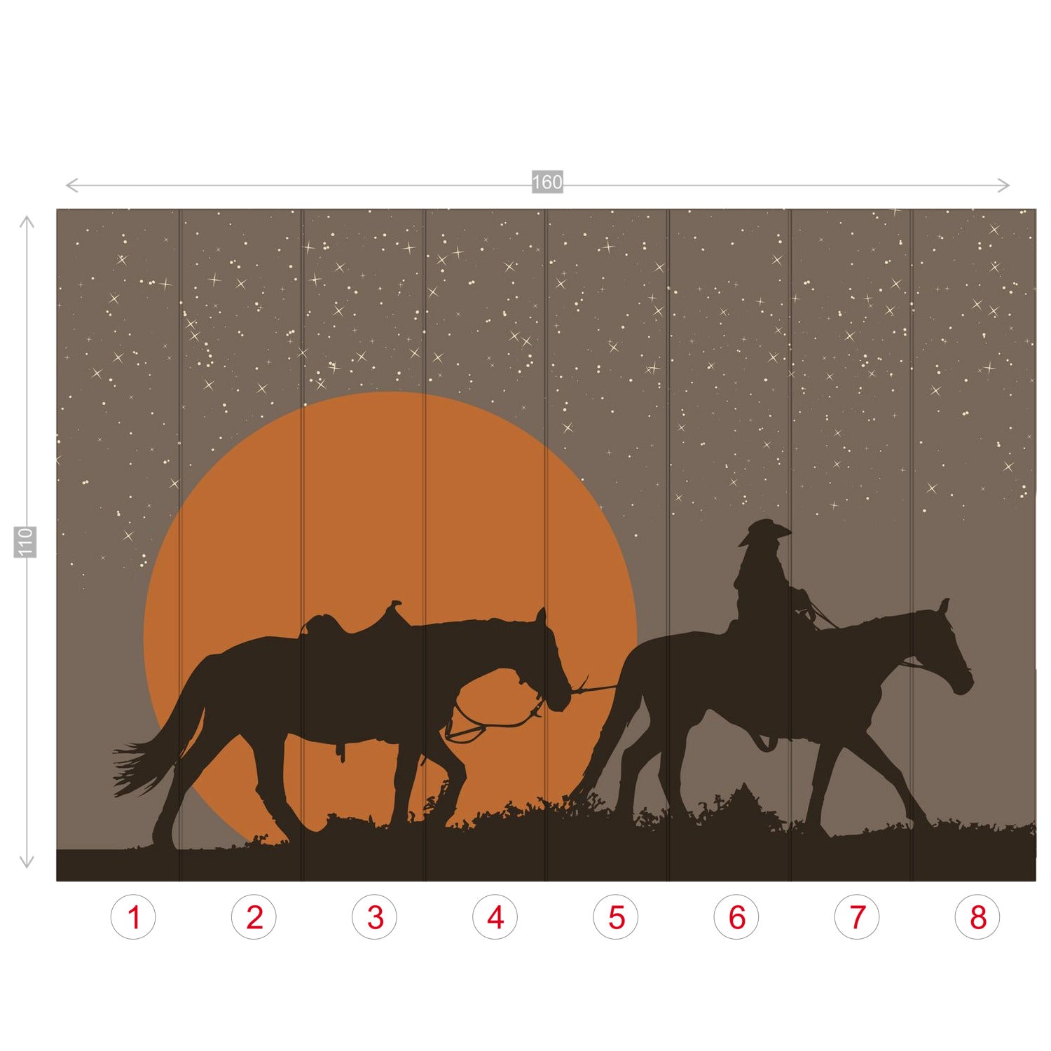 Western Rustic Cowboy Wall Mural Wallpaper - Peel and Stick Removable Wall Art Decor for Living Room, Bedroom, Office - 4 Sizes Available (12x12in, 24x24in, 36x36in, 48x48in) - Easy to Install & Remove - Perfect for Home, Bar, Restaurant Western Theme Decor