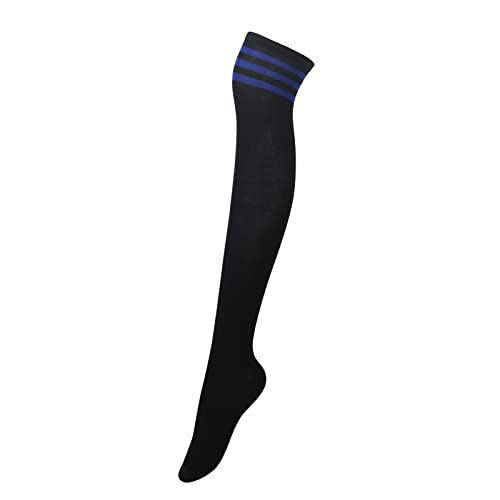 1 Pair - Black With Blue Stripes