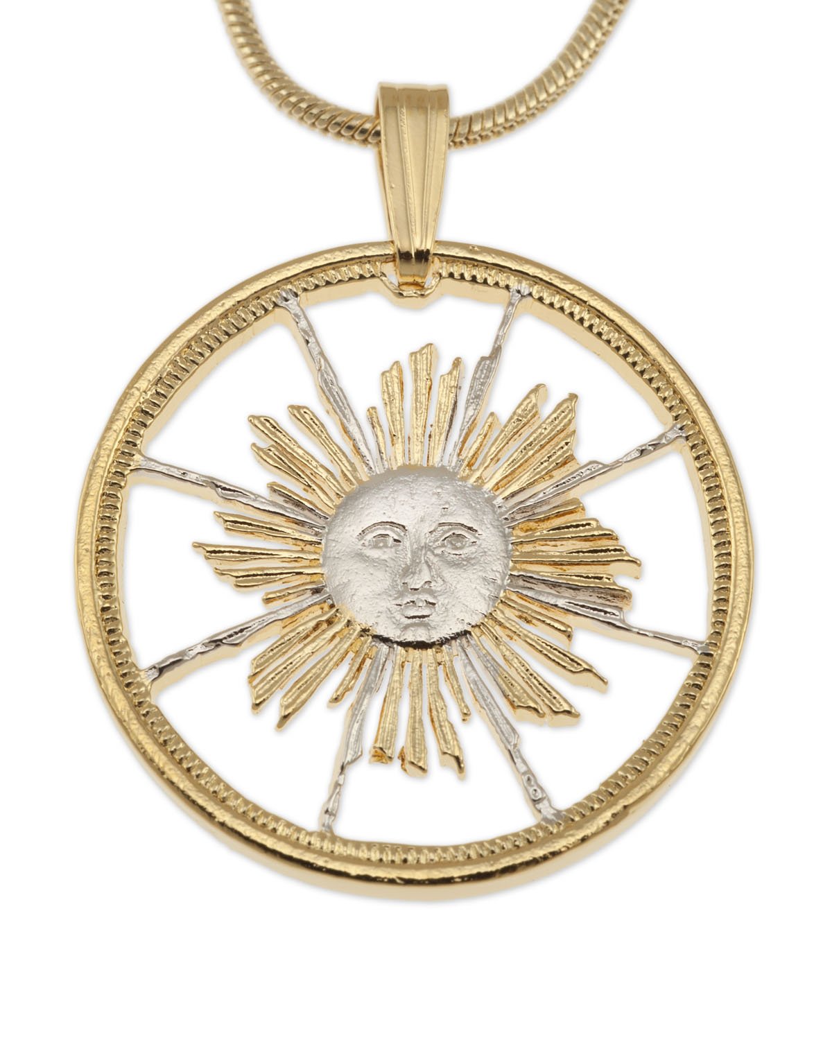 Handmade Peru Coin Sun Pendant Necklace - Sterling Silver Jewelry for Women, Boho Chic Accessory for Everyday Wear & Special Occasions