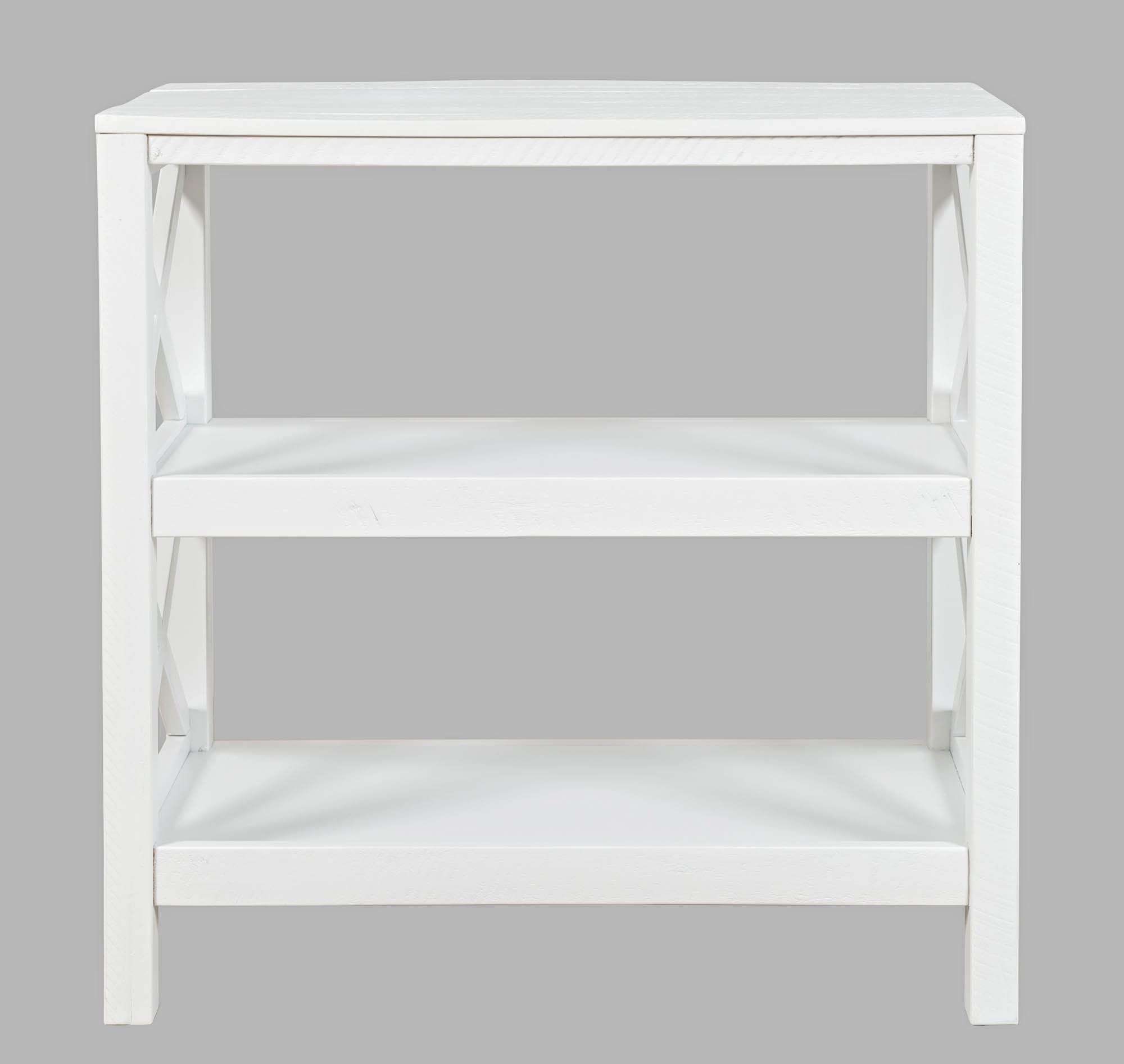 Jofran Inc. Bridgehampton X-Side Bookcase - Modern Wooden Bookshelf for Home & Office Storage - Perfect for Living Room, Bedroom, or Study Organization