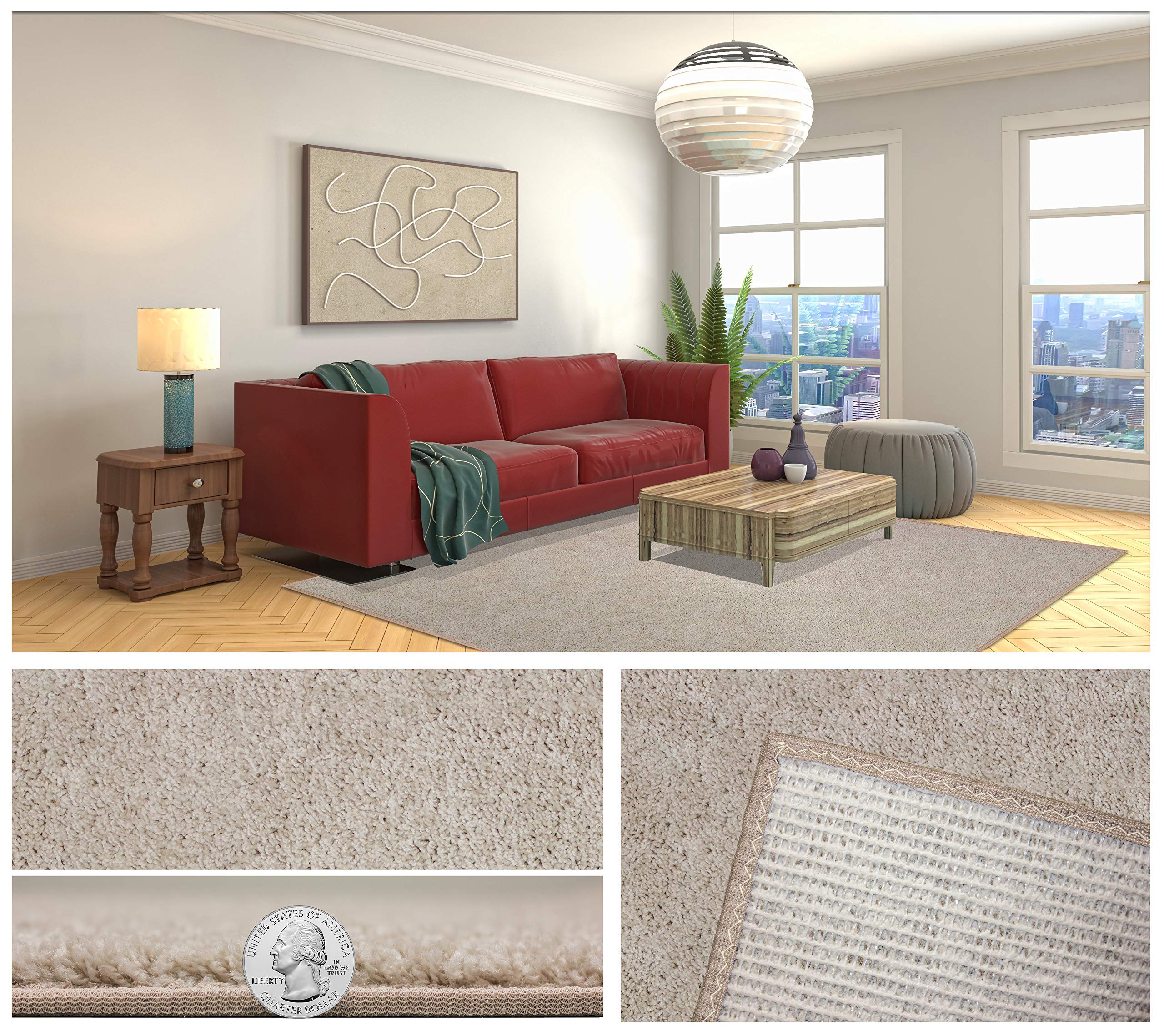 Koeckritz 8x10 Area Rug Carpet in Caramel Cream - Soft Living Room Rug, Bedroom Carpet for Home Decor - Perfect for Cozy Spaces & Modern Interiors