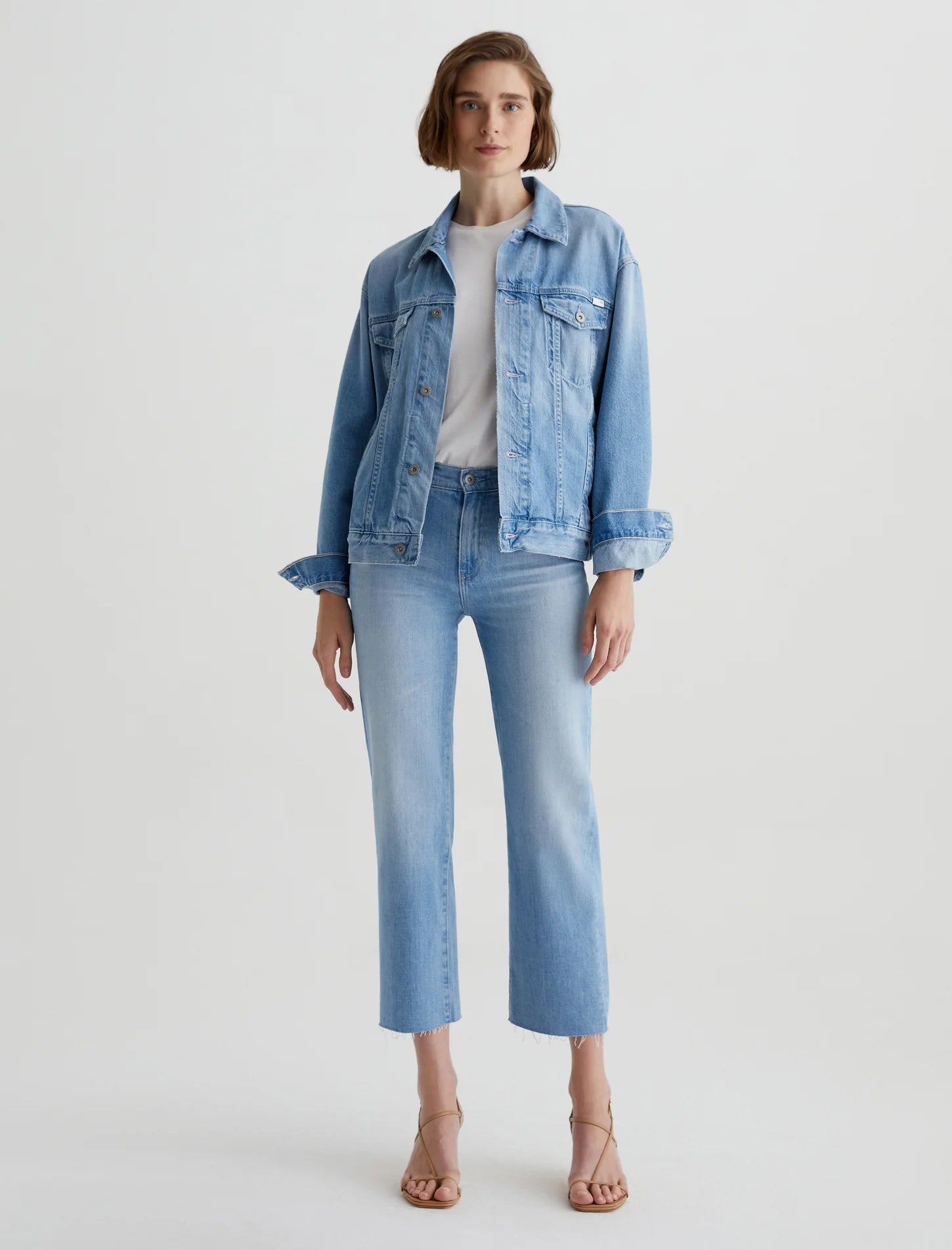 Brinley Mid Rise Straight Crop Jeans - Women's High Waisted Slim Fit Denim Pants for Casual Wear & Everyday Style | Dana Point Collection