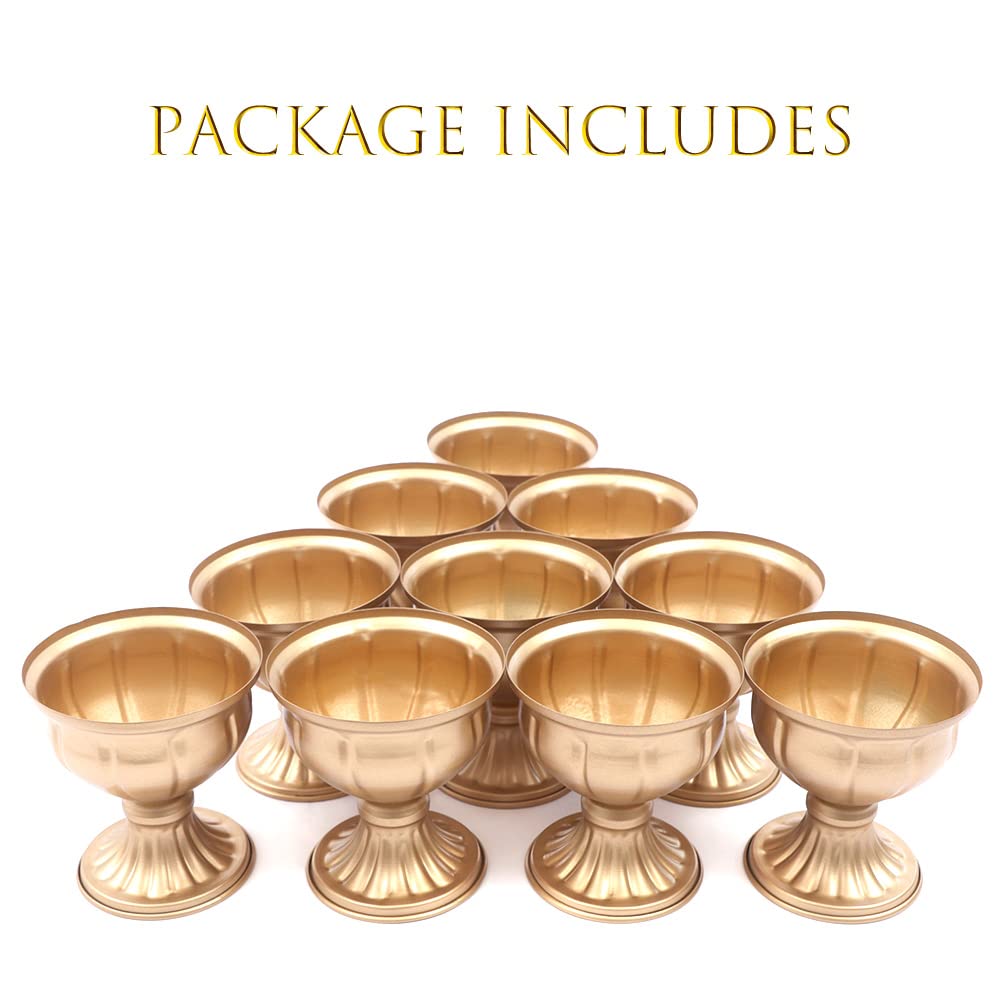 10 Pack Gold Flower Vases - Elegant Wedding Table Centerpieces, Reception & Birthday Party Decor, Mini Plant Pots for Home, Office, and Event Decoration