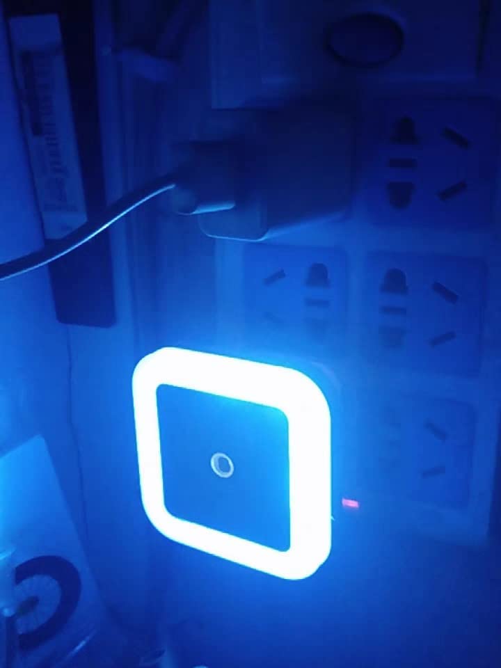 Othmro 4-Pack ABS Plug-in Night Light with Auto Dusk-to-Dawn Sensor, Warm White LED Christmas Bulb (L65×W65×H68) - Perfect for Bedroom, Kitchen, Hallway - Blue EU Plug for Home Safety & Holiday Decor
