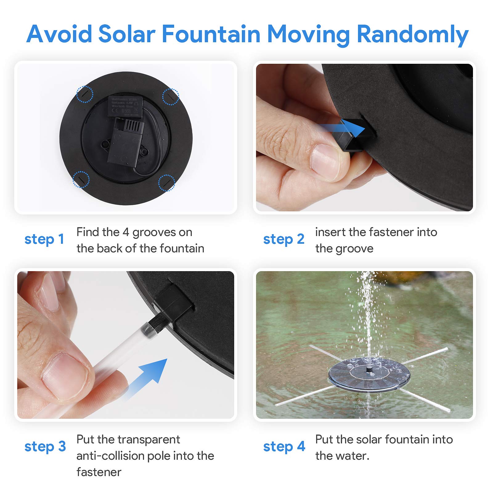 Solar Powered Floating Water Fountain Pump - 1.4W Eco-Friendly Outdoor Fountain for Bird Baths, Garden Decor, Ponds & Pools | Perfect for Backyard, Patio & Wildlife Habitats