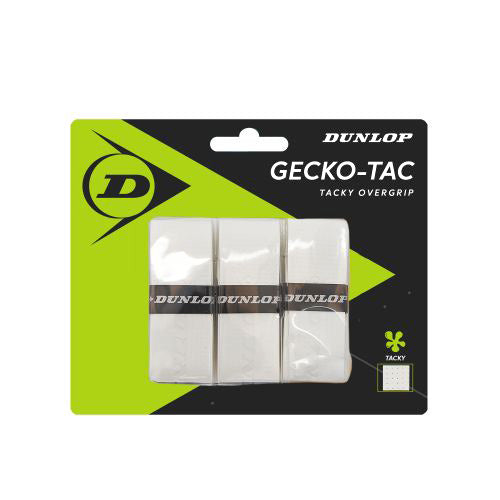 Dunlop GECKO TAC Tennis Overgrips - 3 Pack for Enhanced Grip & Sweat Absorption - Perfect for Tennis, Badminton & Racquetball Players