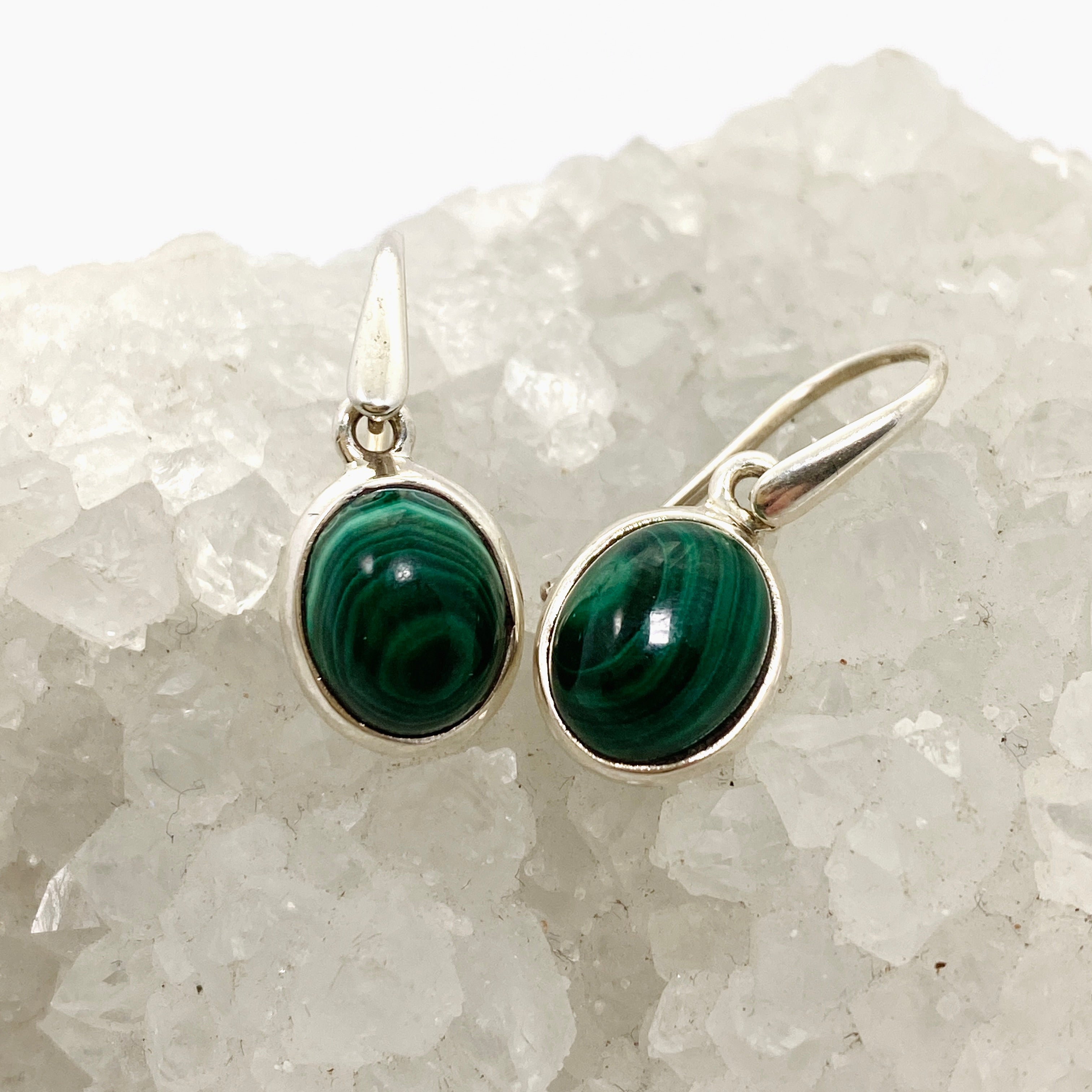 Natural Malachite Oval Cabochon Earrings - Handmade Gemstone Jewelry for Women - Perfect for Parties, Weddings & Everyday Wear