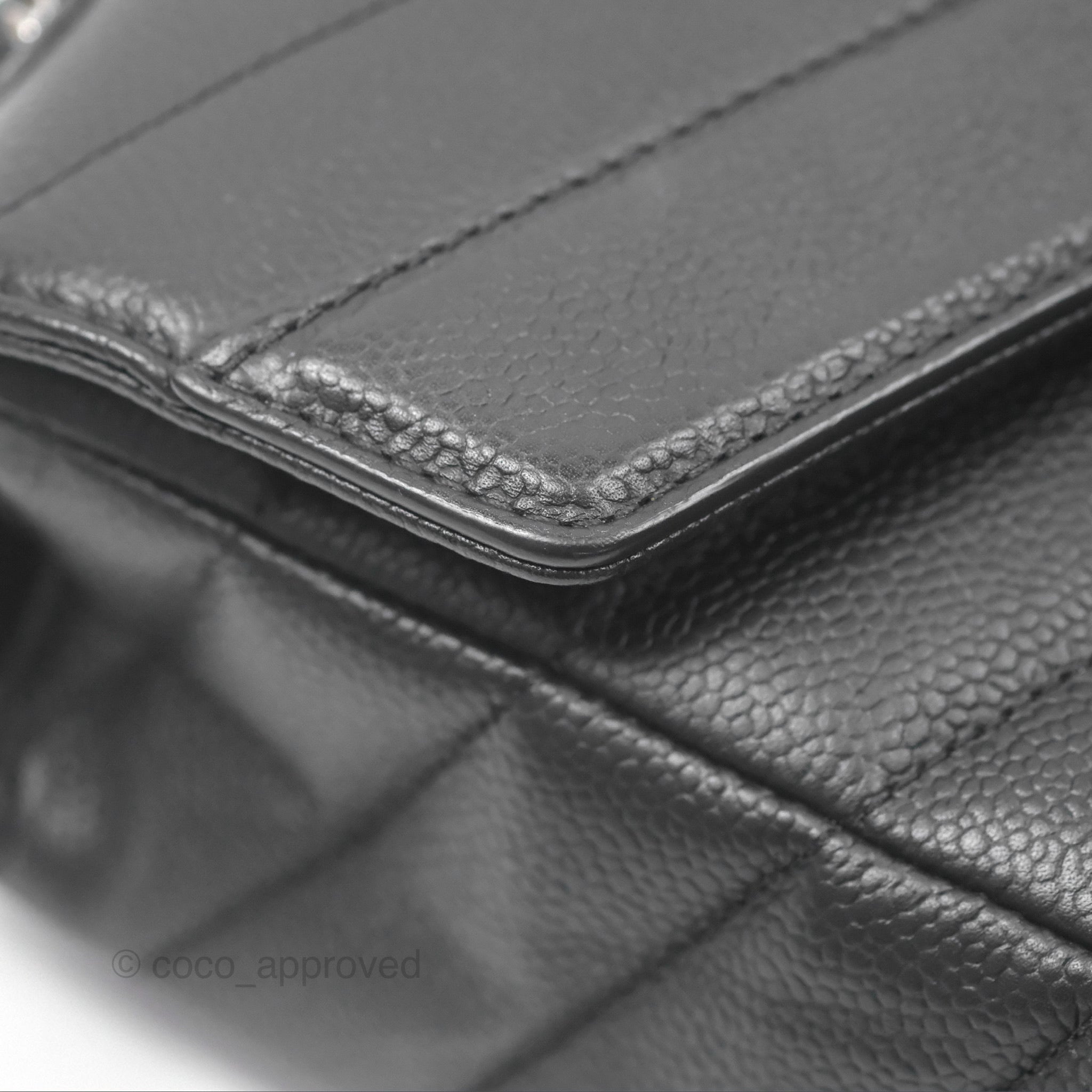 Chanel Chevron Quilted Flap Bag Black Caviar Leather with Silver Hardware - Luxury Crossbody Purse for Women, Perfect for Evening Parties & Daily Use
