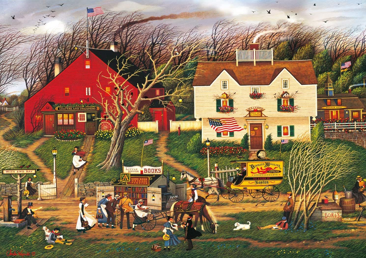 1000-Piece Charles Wysocki Fireside Companions Jigsaw Puzzle for Adults & Kids – Challenging Brain Game for Family Bonding & Cognitive Development – Perfect for Relaxation, Gift Giving & Educational Playtime